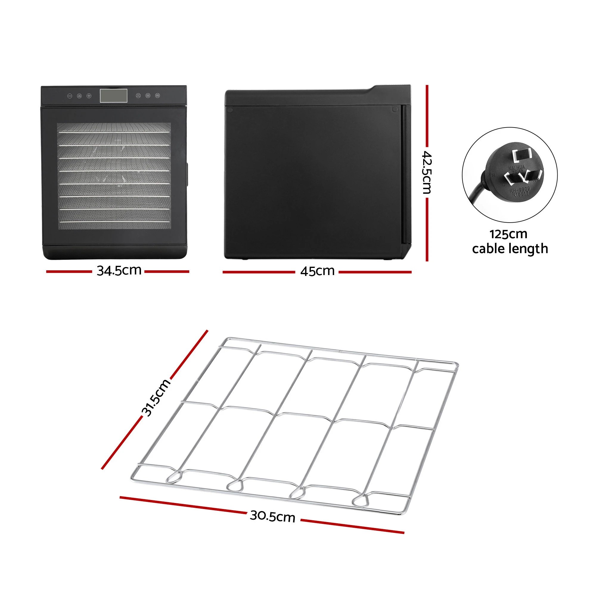 2 Devanti 10 Trays Food Dehydrator with Stainless Steel Tray - Multi, 2 of 9
