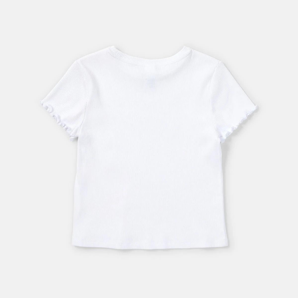 10 Short Sleeve Rib Top White, 10 of 10