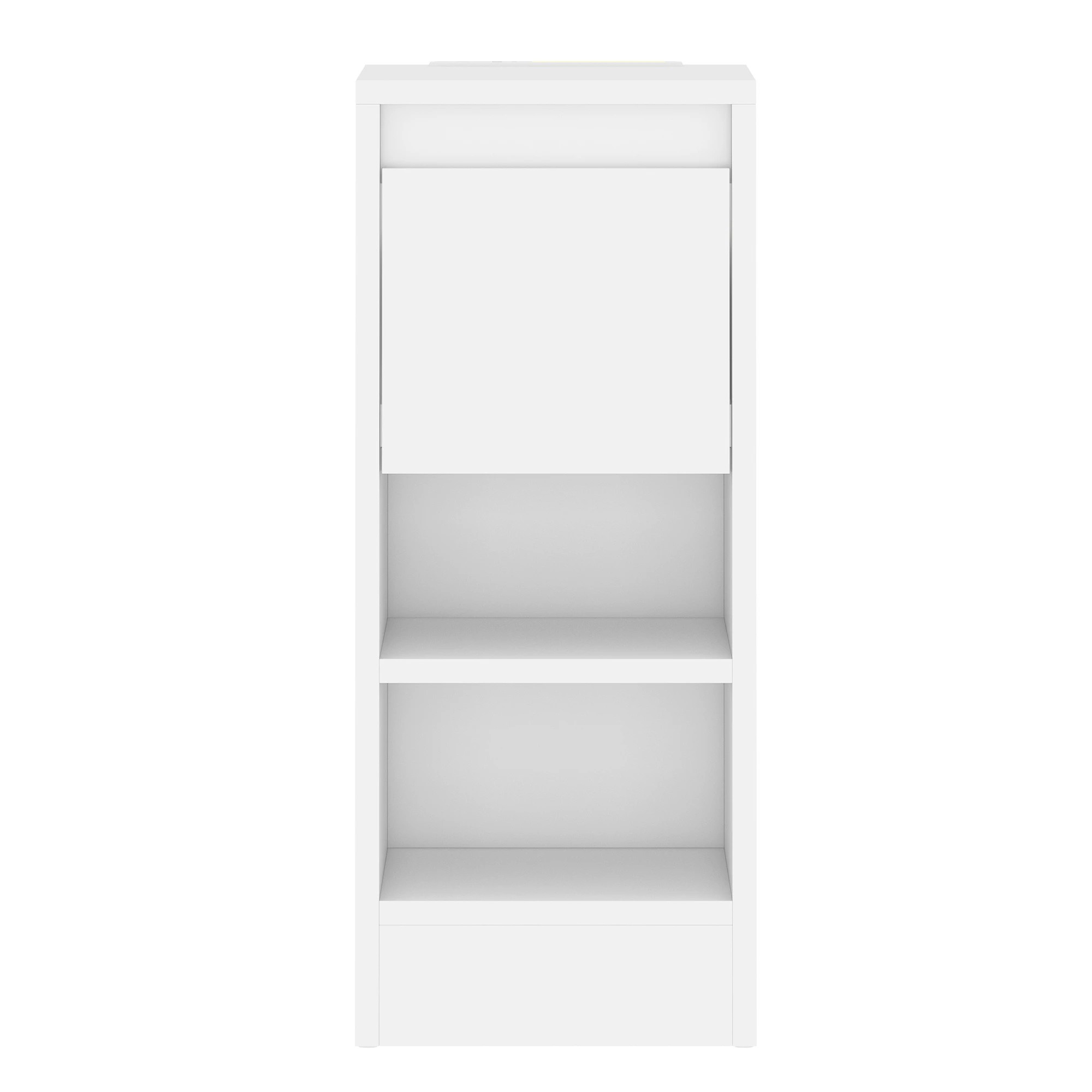 3 Advwin LED End Table Sofa Side Table with Drawers Narrow Bedside Table White - White, 3 of 9