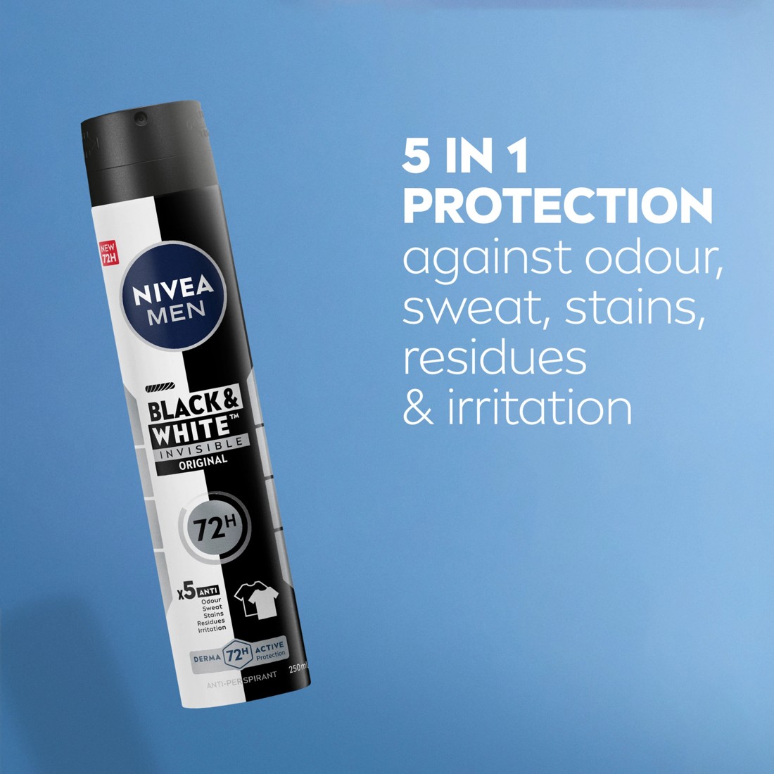 6 Nivea Men Black & White Invisible Original Anti-Perspirant Aerosol Deodorant 250ml, 6 of 7