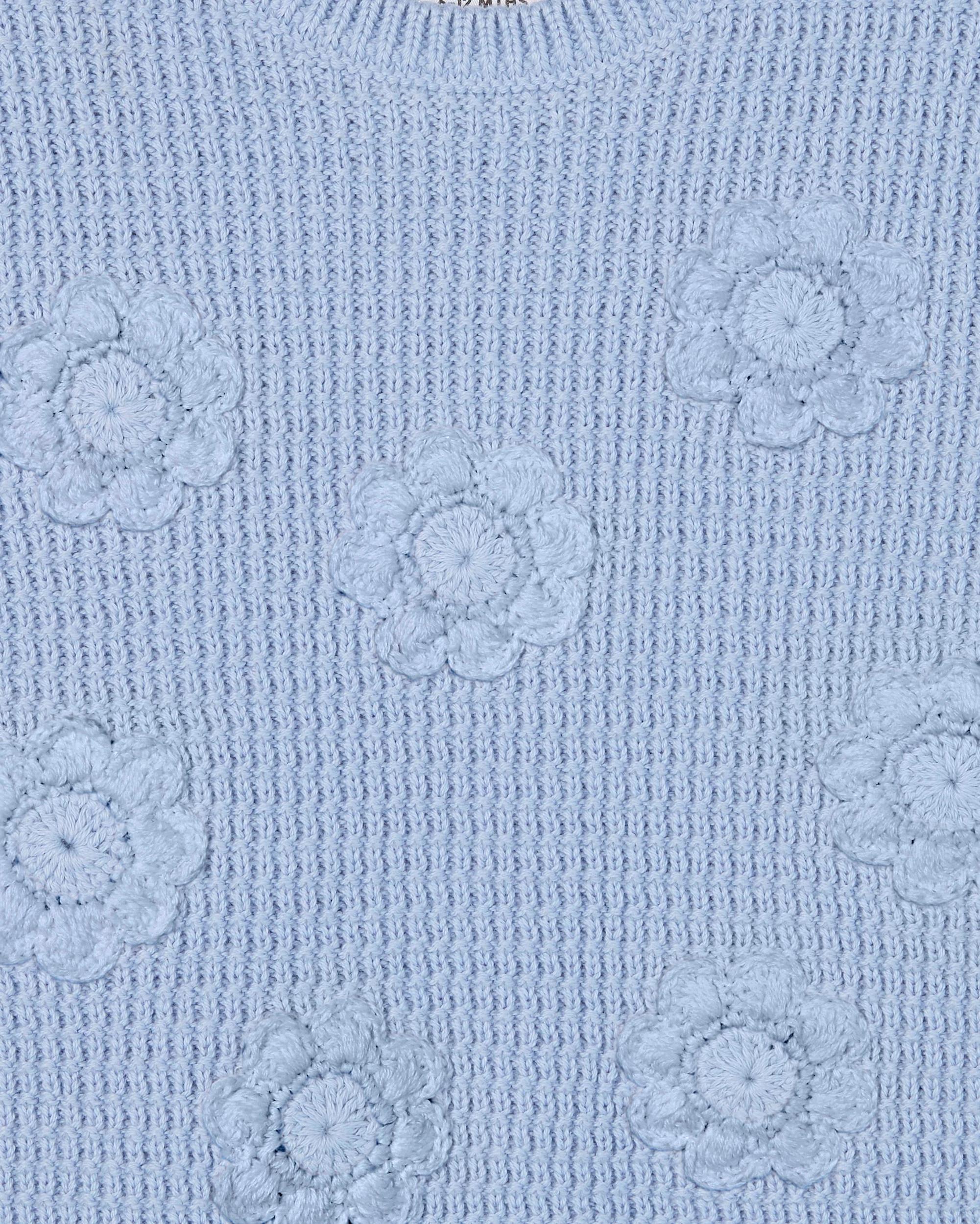 5 Target Baby Organic Cotton Knit Top & Pants 2 Piece Set FLOWERS BLUE, 5 of 5