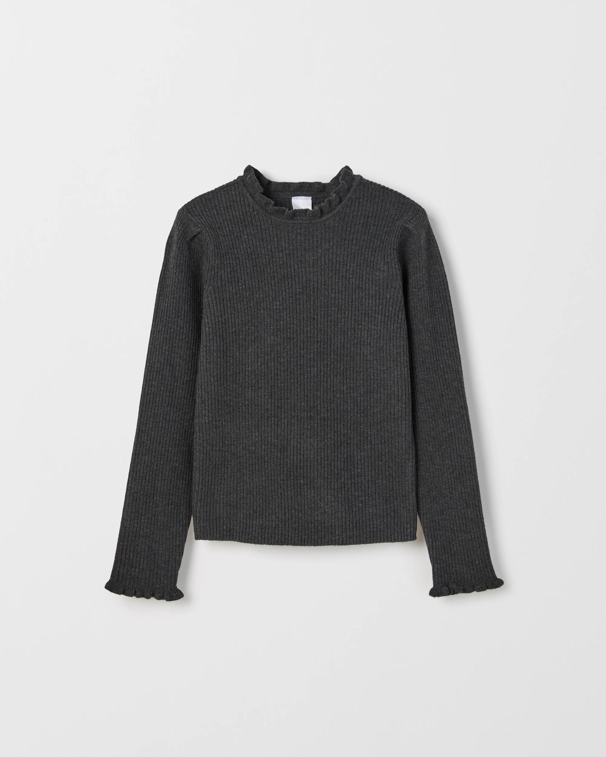 6 Target Kids Long Sleeve Rib Knit Top CHARCOAL, 6 of 7