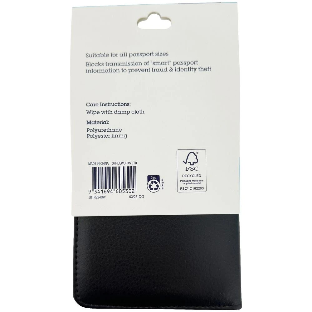 2 J.Burrows Passport Holder Black, 2 of 5