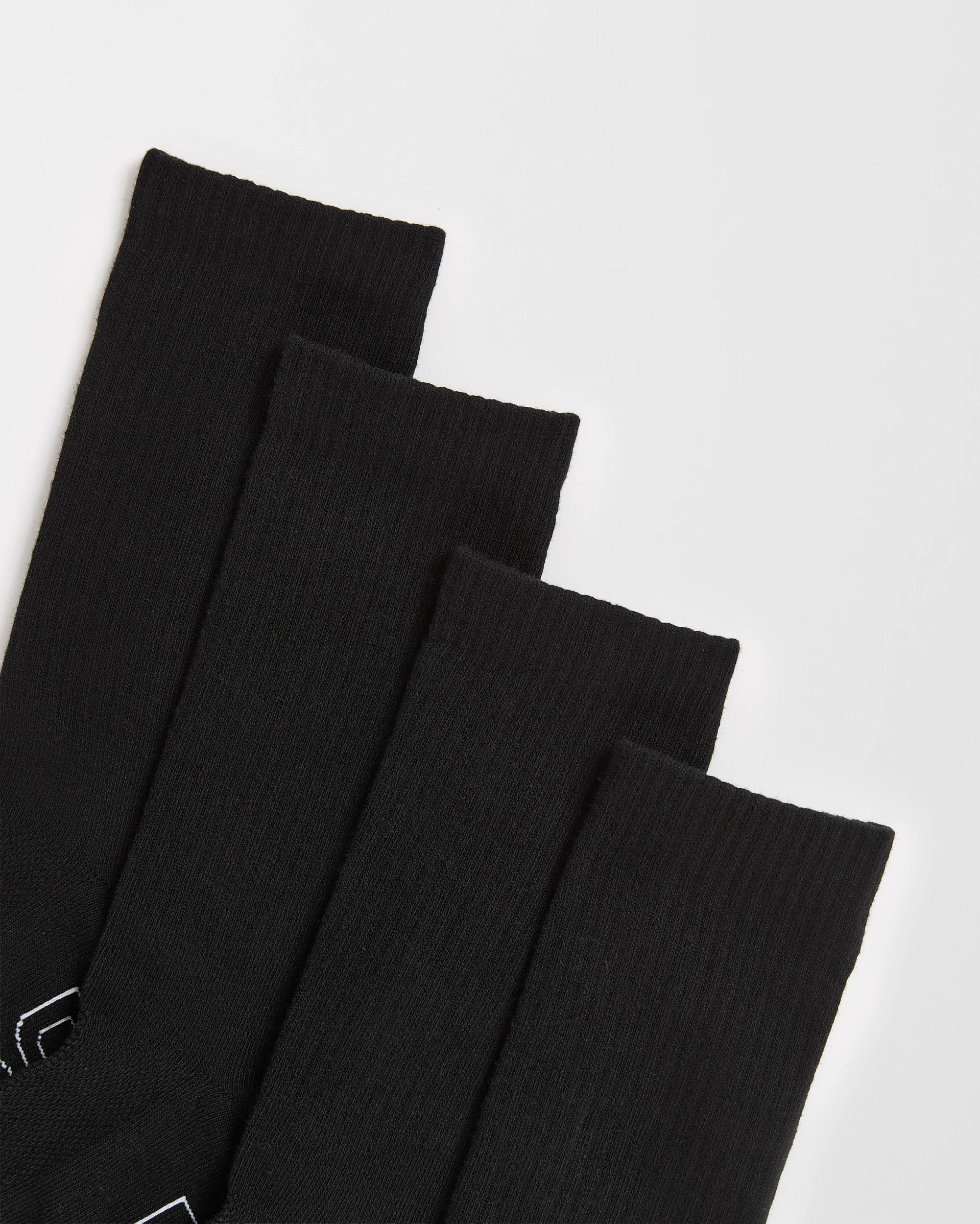 2 Mens Logo Lightweight Crew Socks 4 Pack - Bonds BLACK, 2 of 2