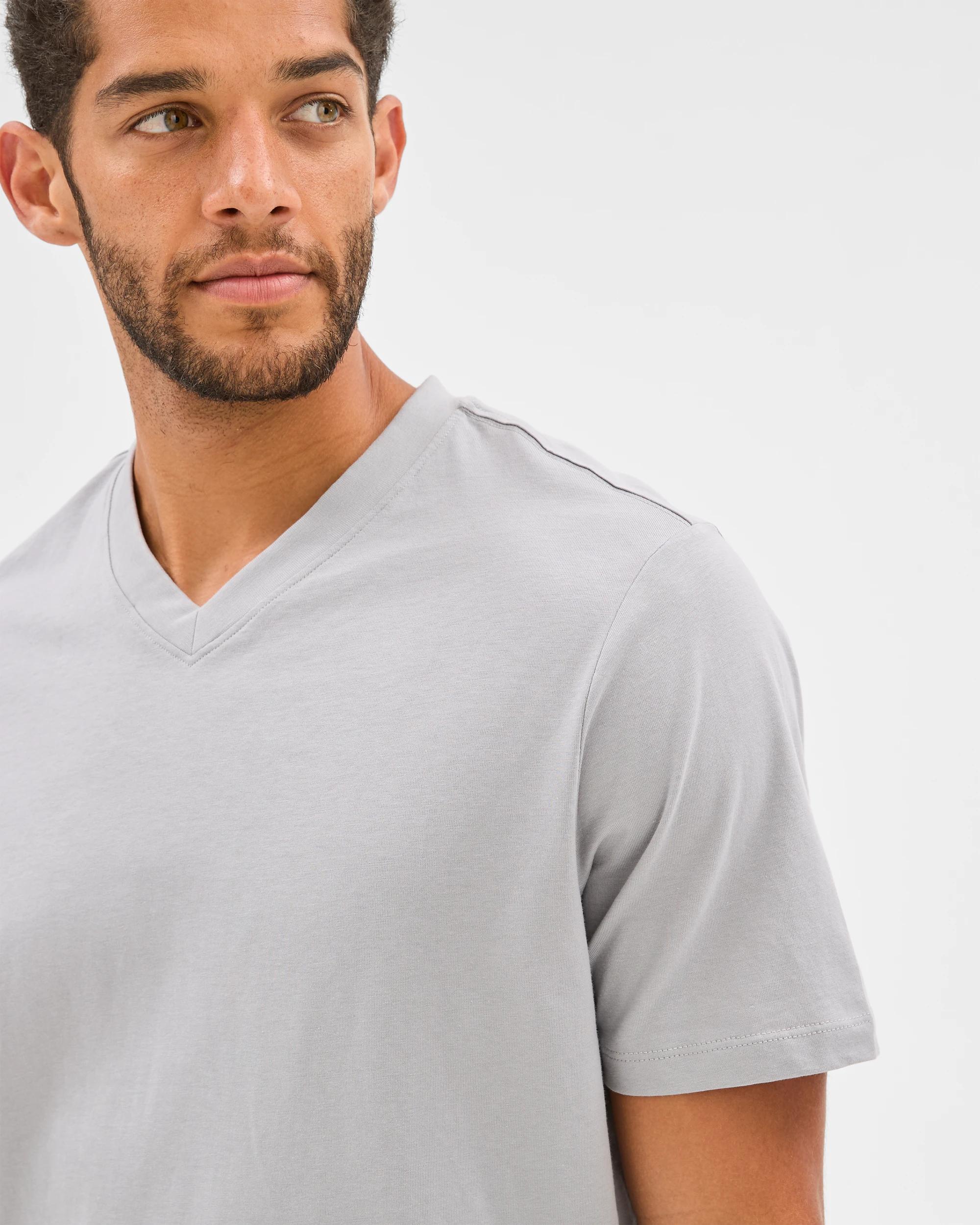 5 Target Australian Cotton V-Neck T-Shirt LIGHT GREY, 5 of 6