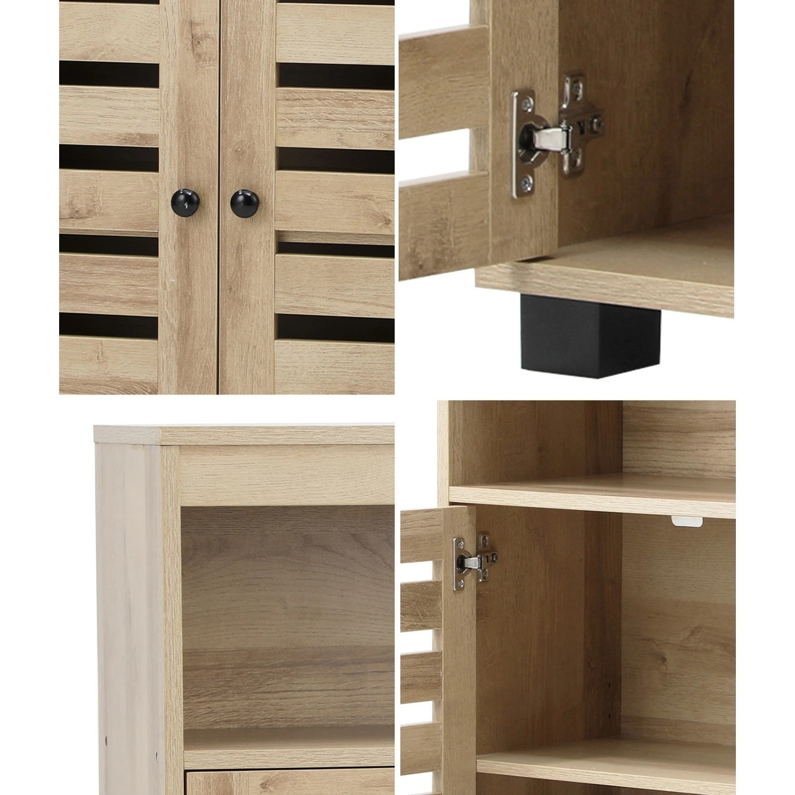 4 Oikiture Buffet Sideboard Shoe Storage Cabinet
 - Natural, 4 of 10