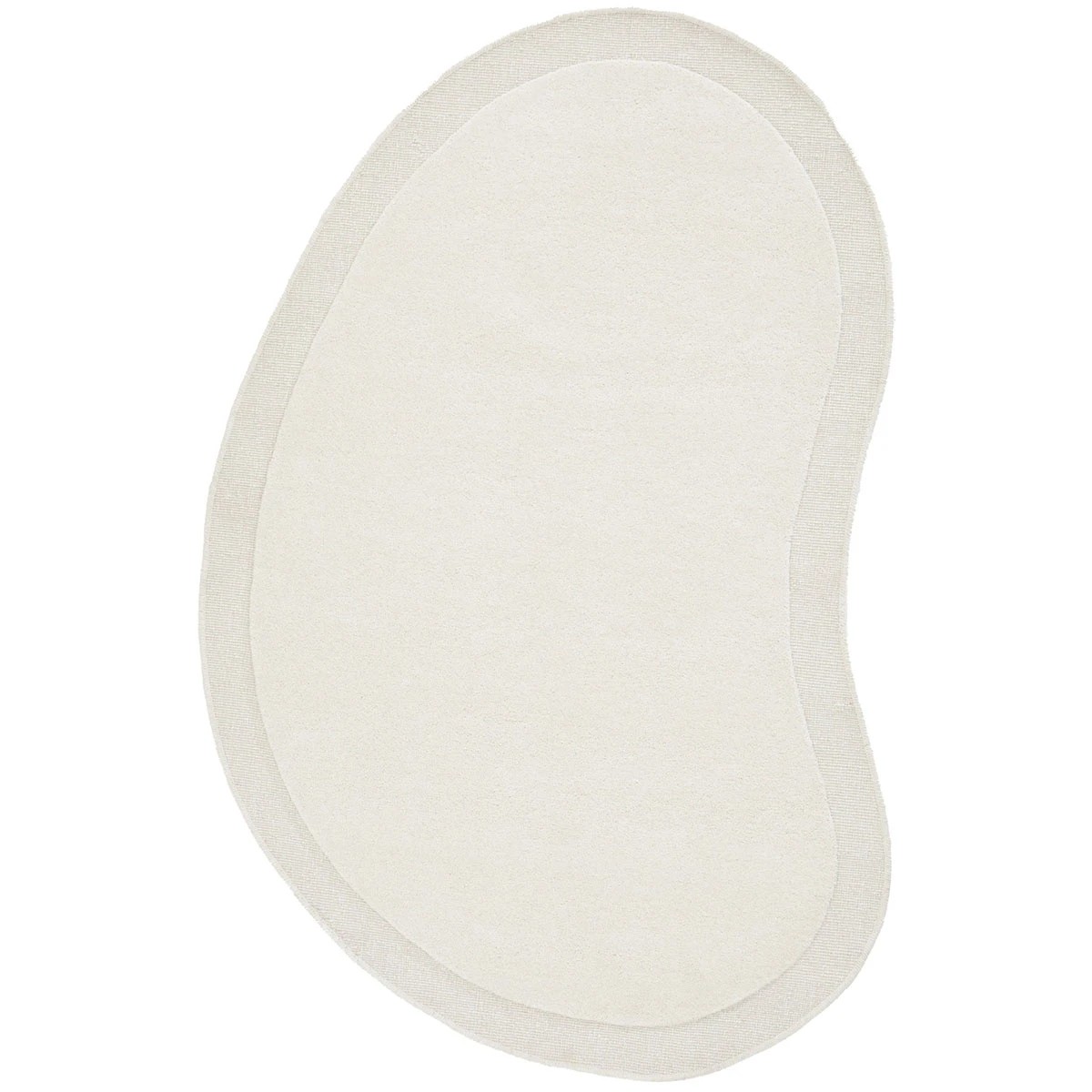 1 Common Ground Rugs Calista 165x115cm Shaped - Small Hand Tufted Wool Rug - White, 1 of 7