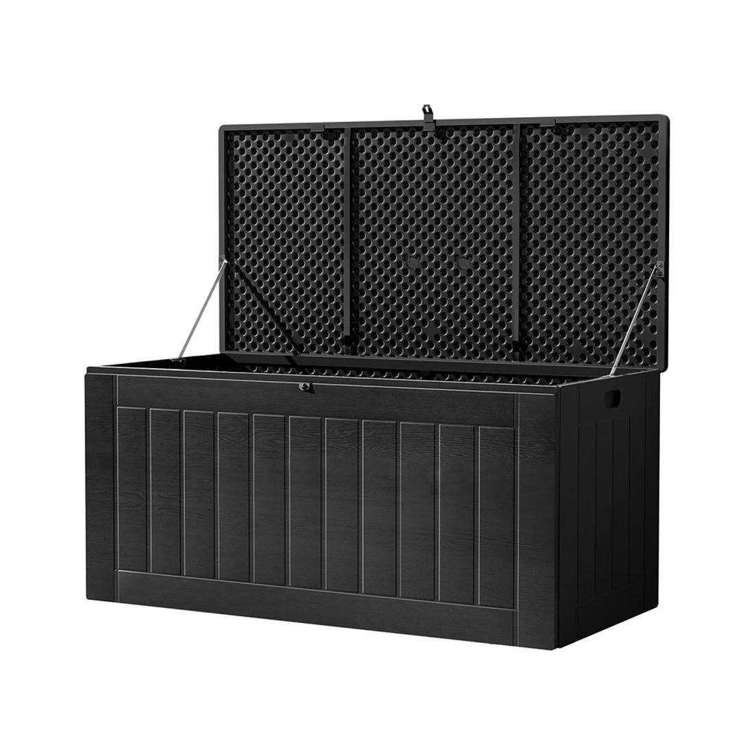 1 Gardeon Outdoor Storage Box 830L Container Lockable Bench Tool Shed
 - black, 1 of 7