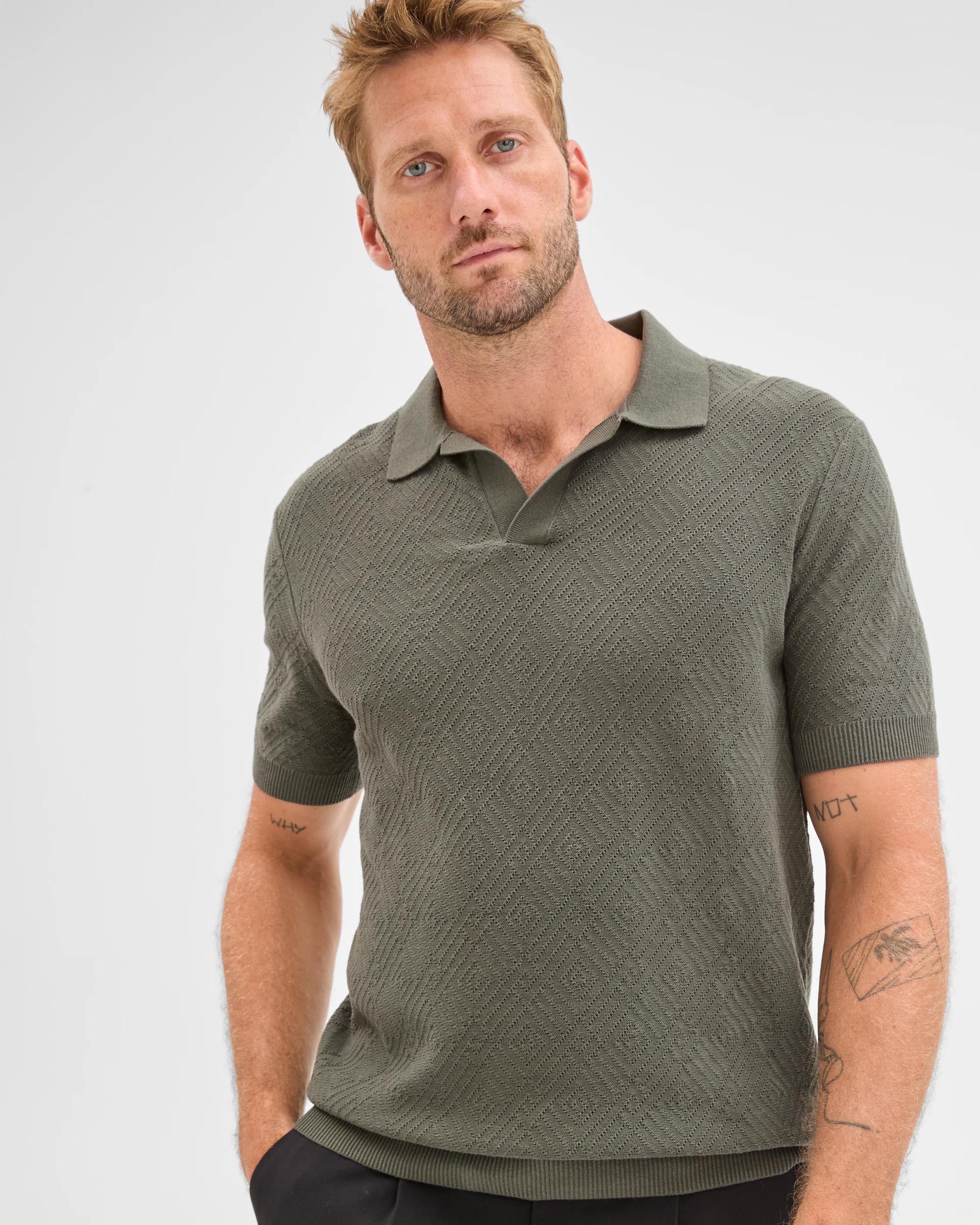3 Preview Australian Cotton Knit Polo Top CHIMERA, 3 of 5