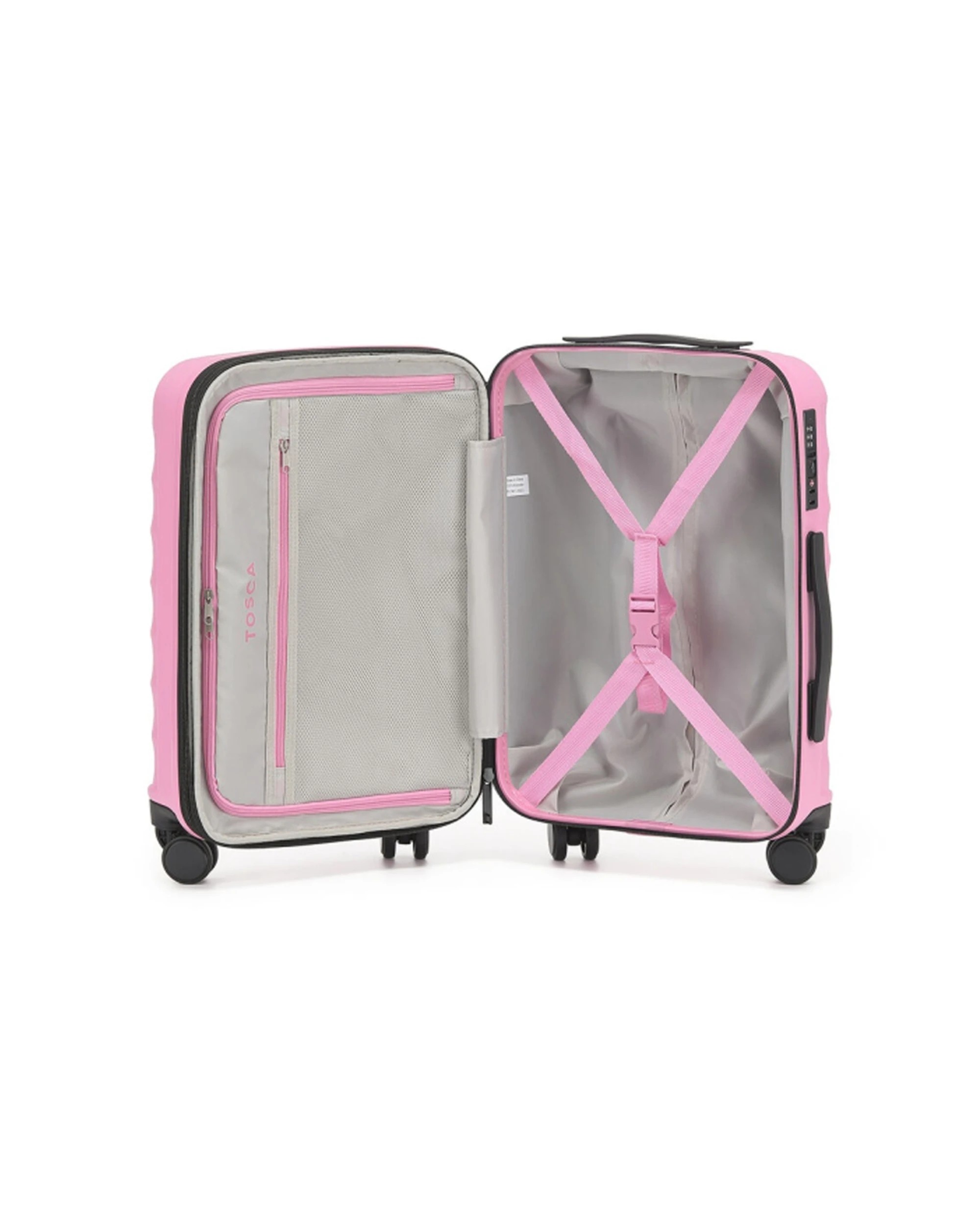 3 Tosca Individual Onboard Case Hard Shell Spinner Wheels Lock 20in - Pink, 3 of 6