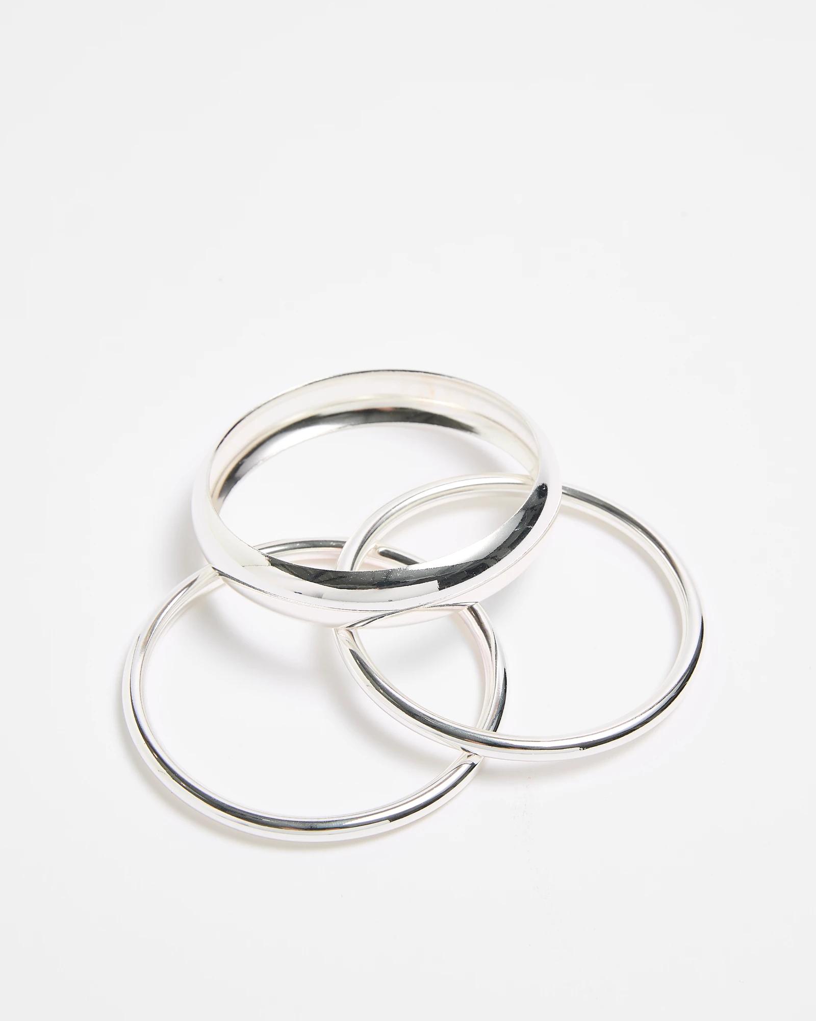 1 Target 3 Pack Mixed Bangles Set SILVER COLOURWAY, 1 of 1