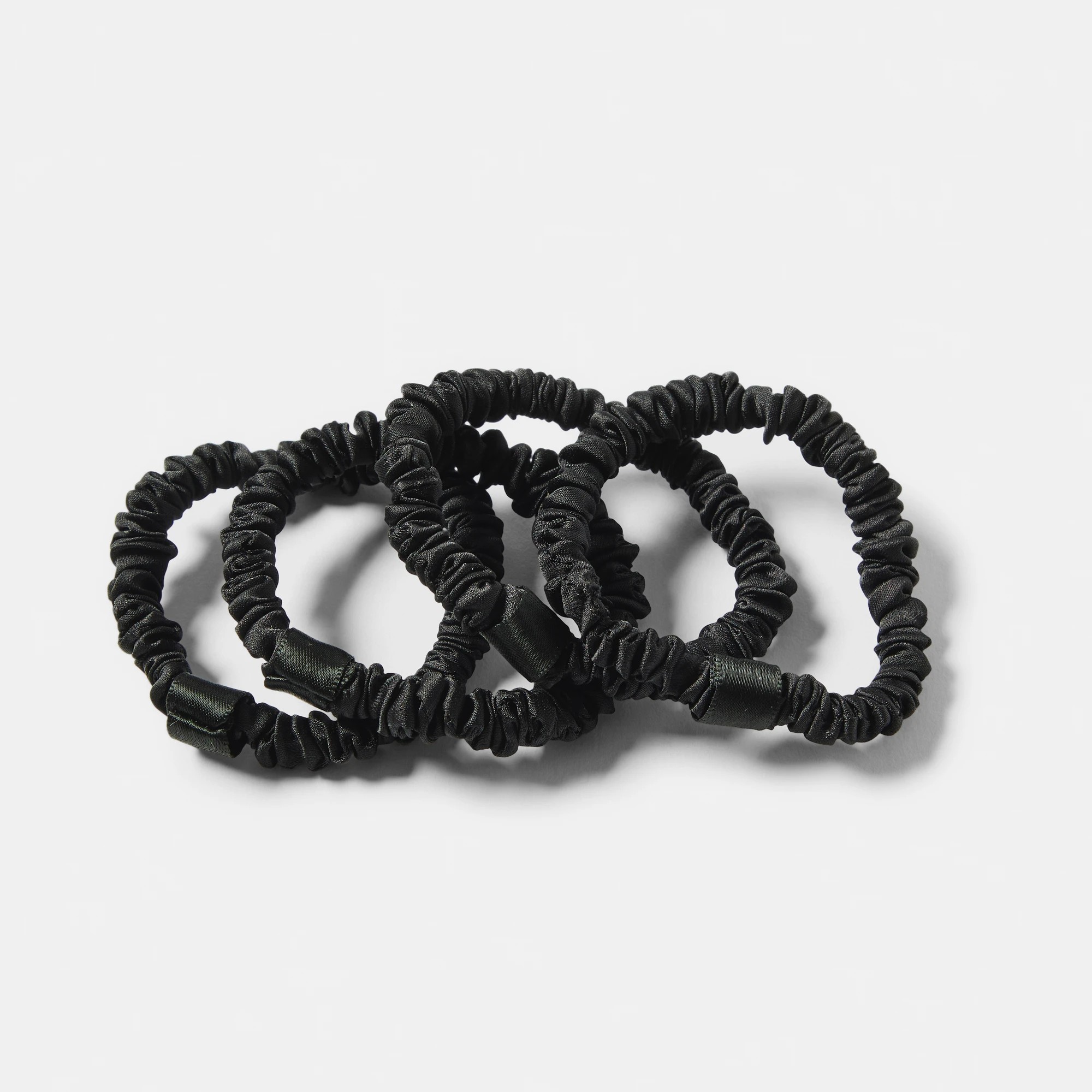 2 OXX Haircare 4 Pack Ruched Hair Elastics - Black, 2 of 3