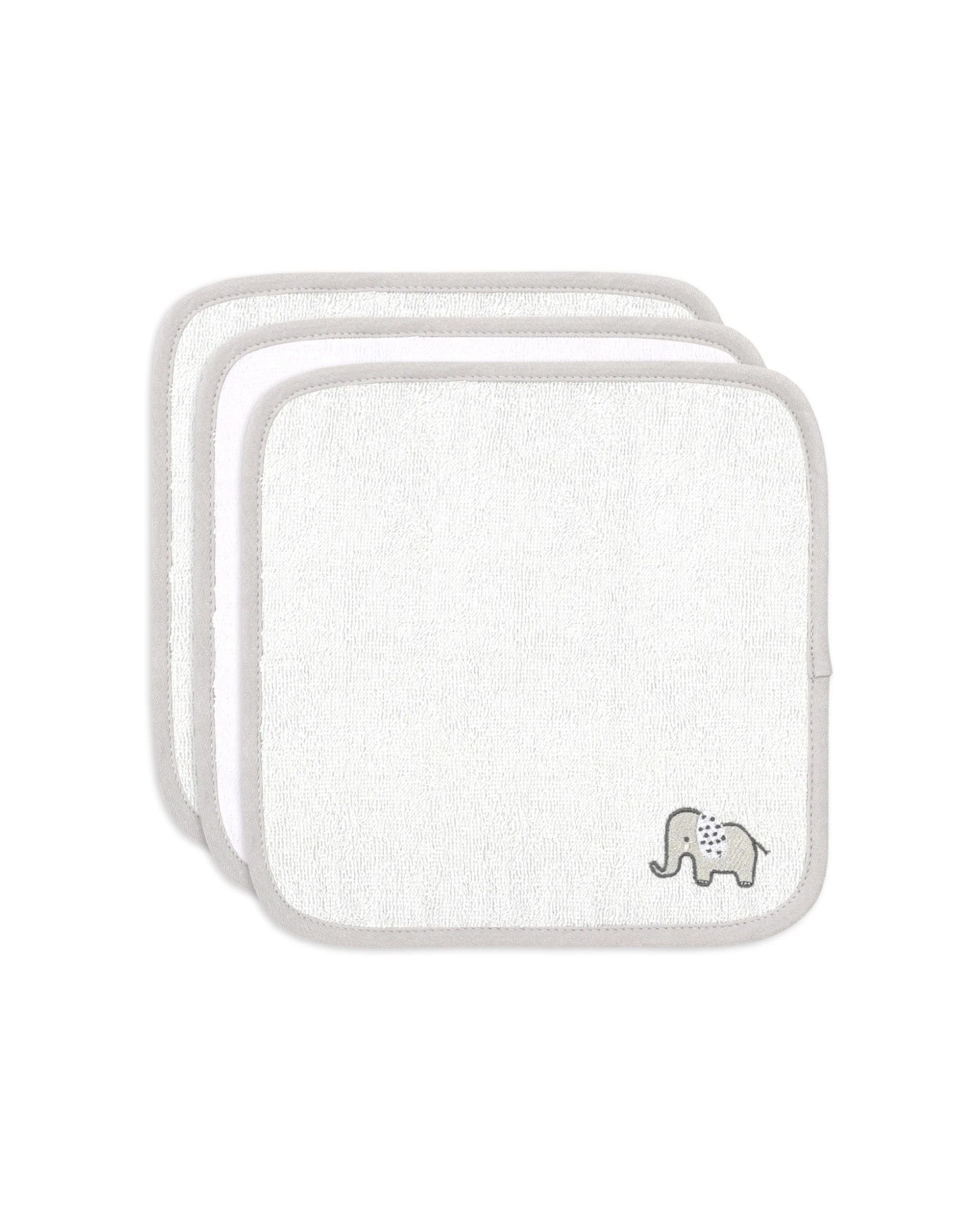 2 Little Haven Cotton Hooded Washers 3 Pack Washcloths Elephant Embroidery - Multi, 2 of 3