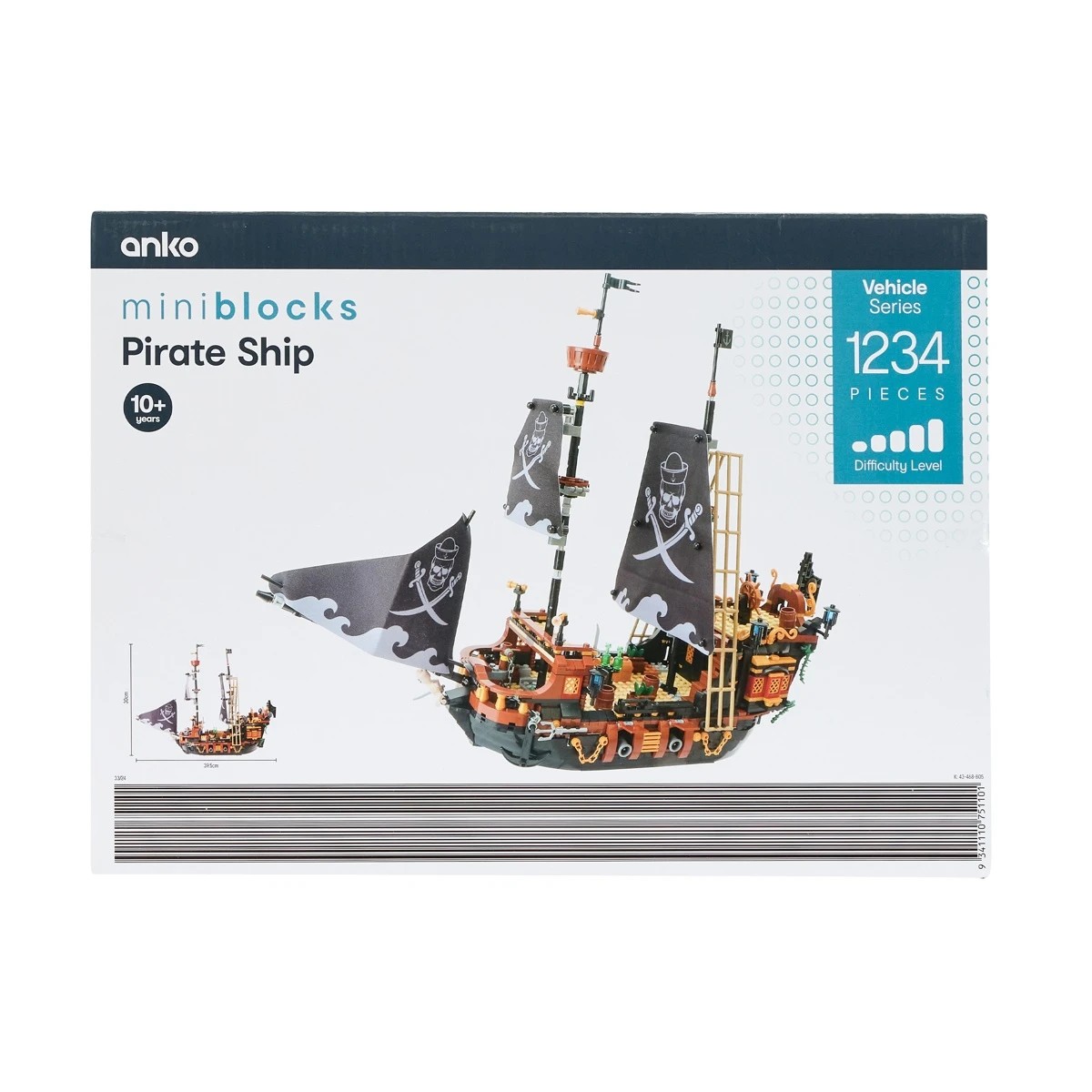 5 1234 Piece Mini Blocks Vehicle Series: Pirate Ship, 5 of 5