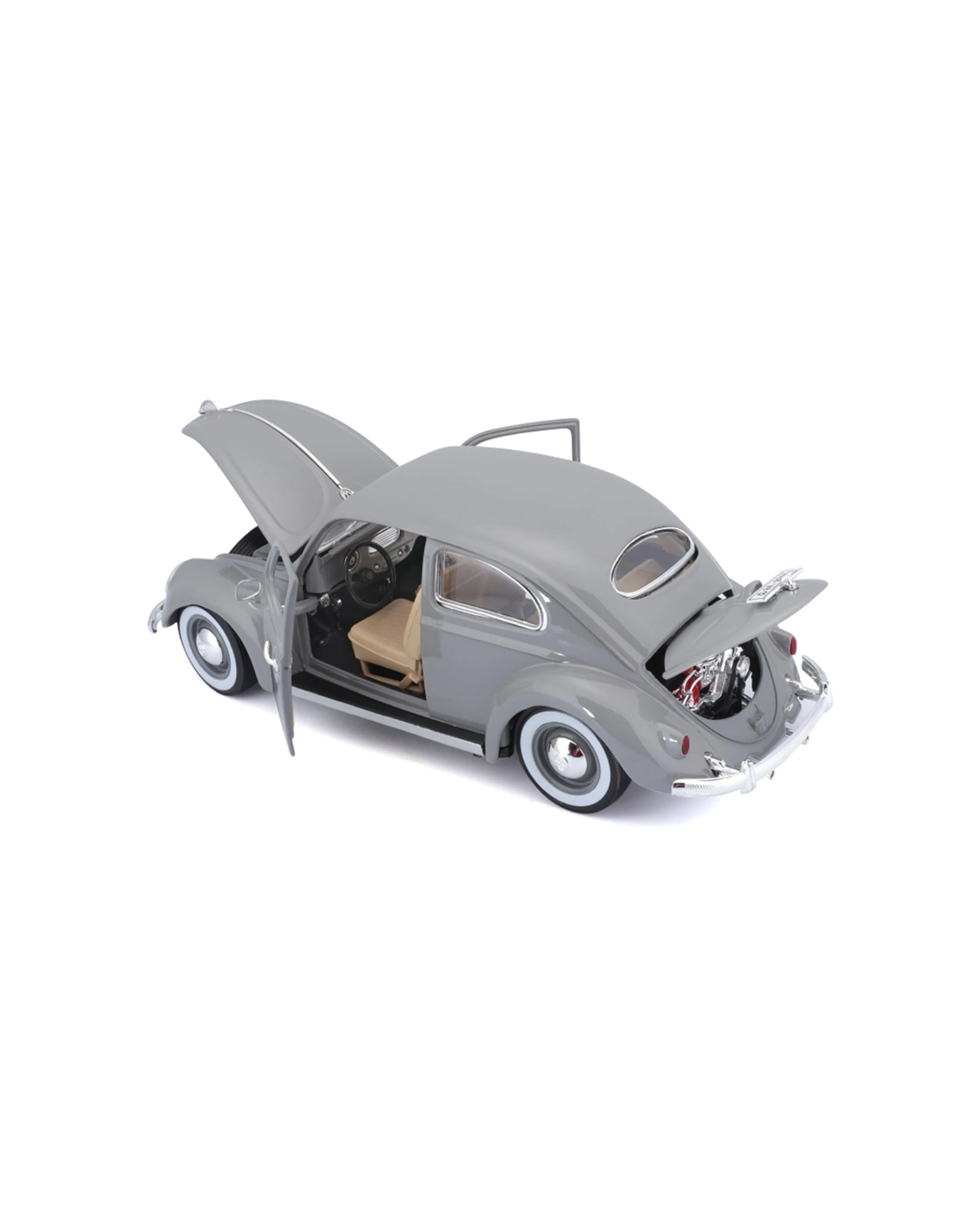 7 Bburago 1955 Volkswagen Beetle Model Car Collectible Replica Toy - Grey, 7 of 7