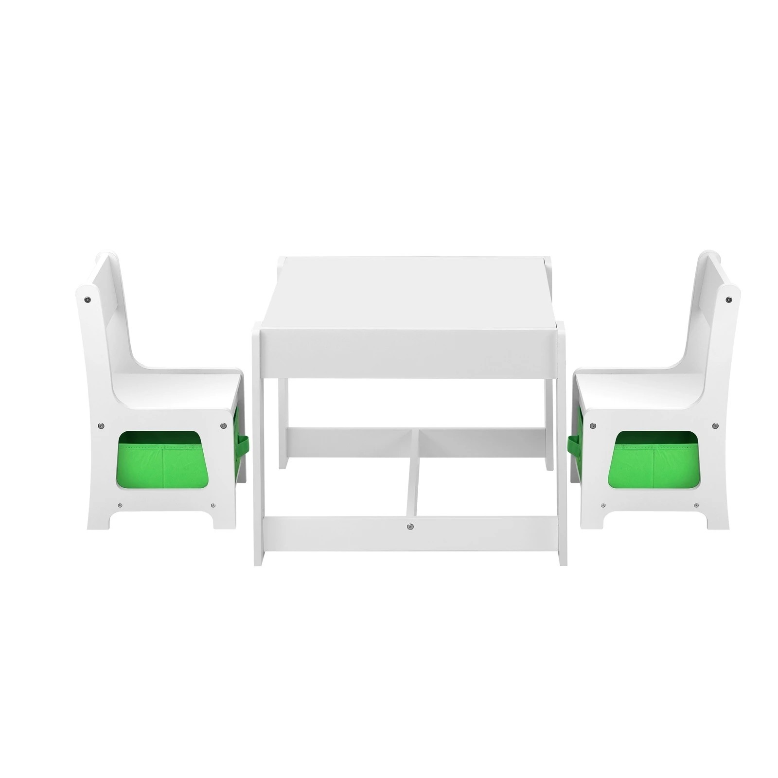 6 Oikiture Kids Table And Chair Set Storage Box Toys Wooden Play Activity Desk
 - Green, 6 of 9