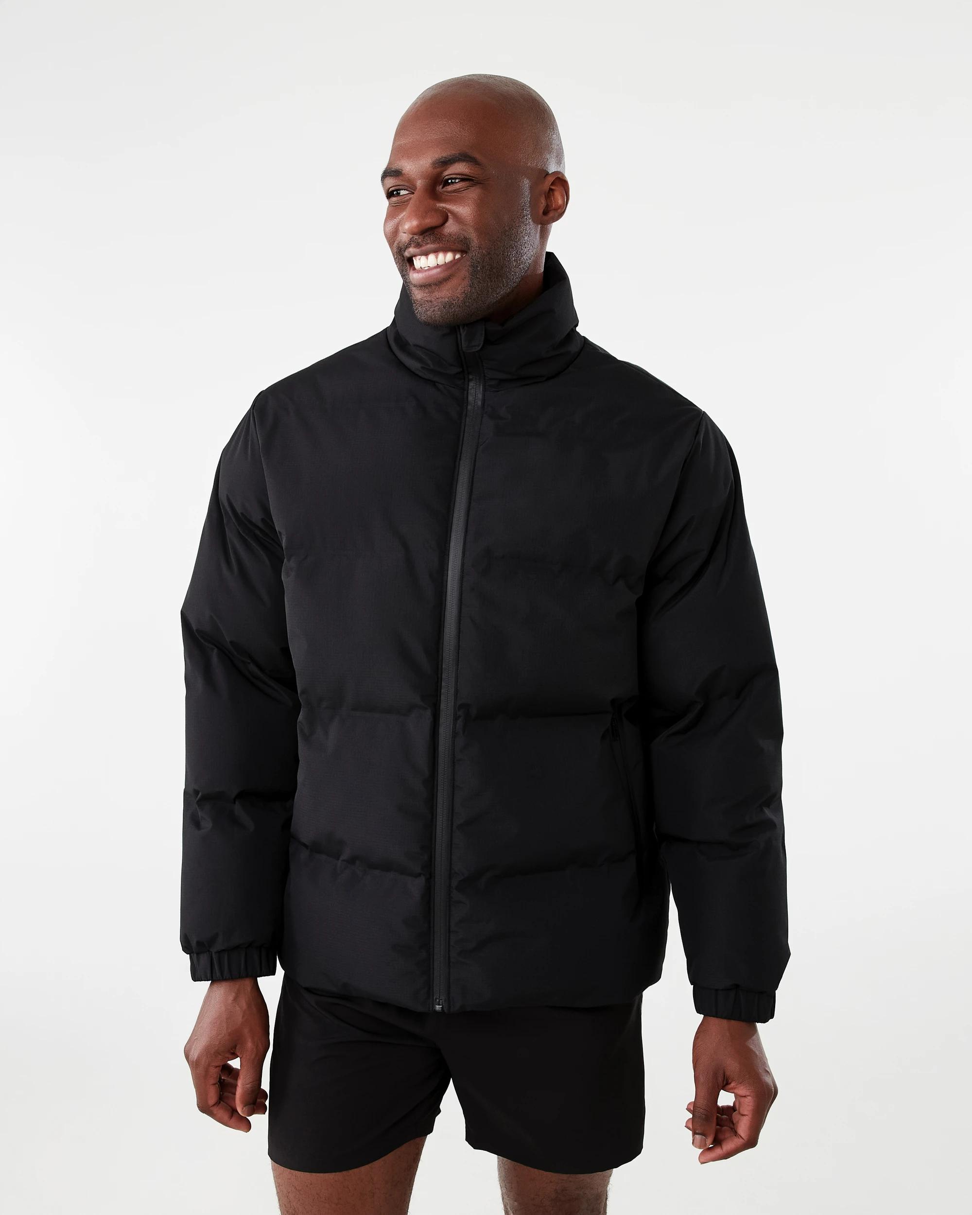 2 Active Mens Outdoor Oversized Puffer Jacket Black, 2 of 7