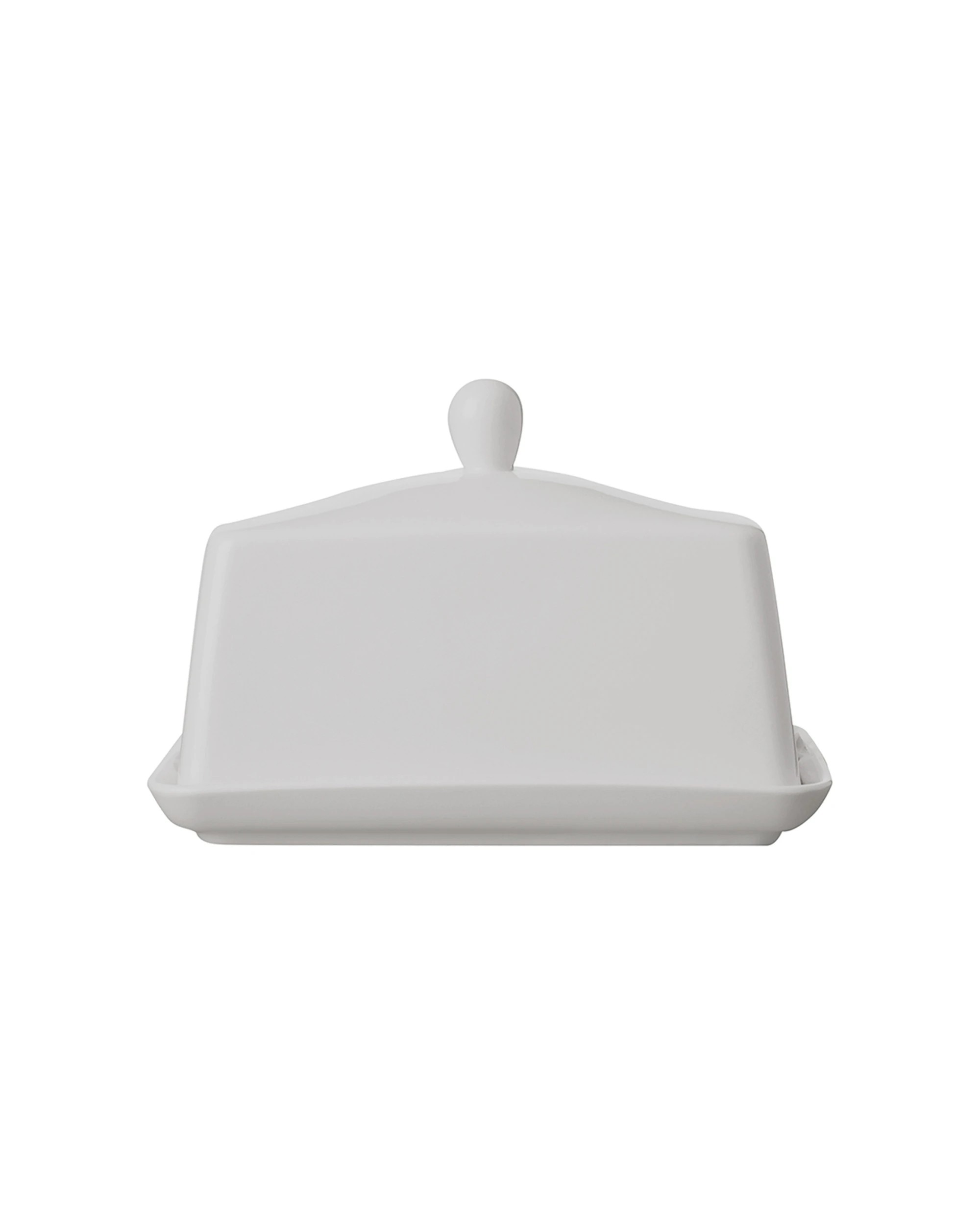1 Maxwell & Williams Basics Butter Dish With Cover Porcelain 16cm Oven Safe - White, 1 of 3