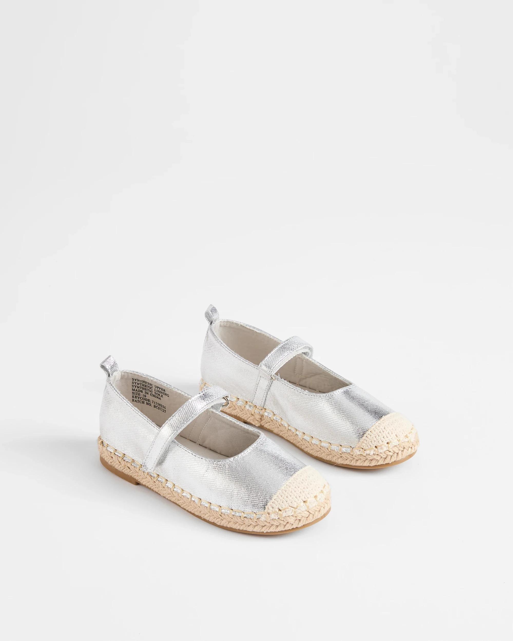 2 Target Girls Junior Espadrille Ballet Flat SILVER, 2 of 3