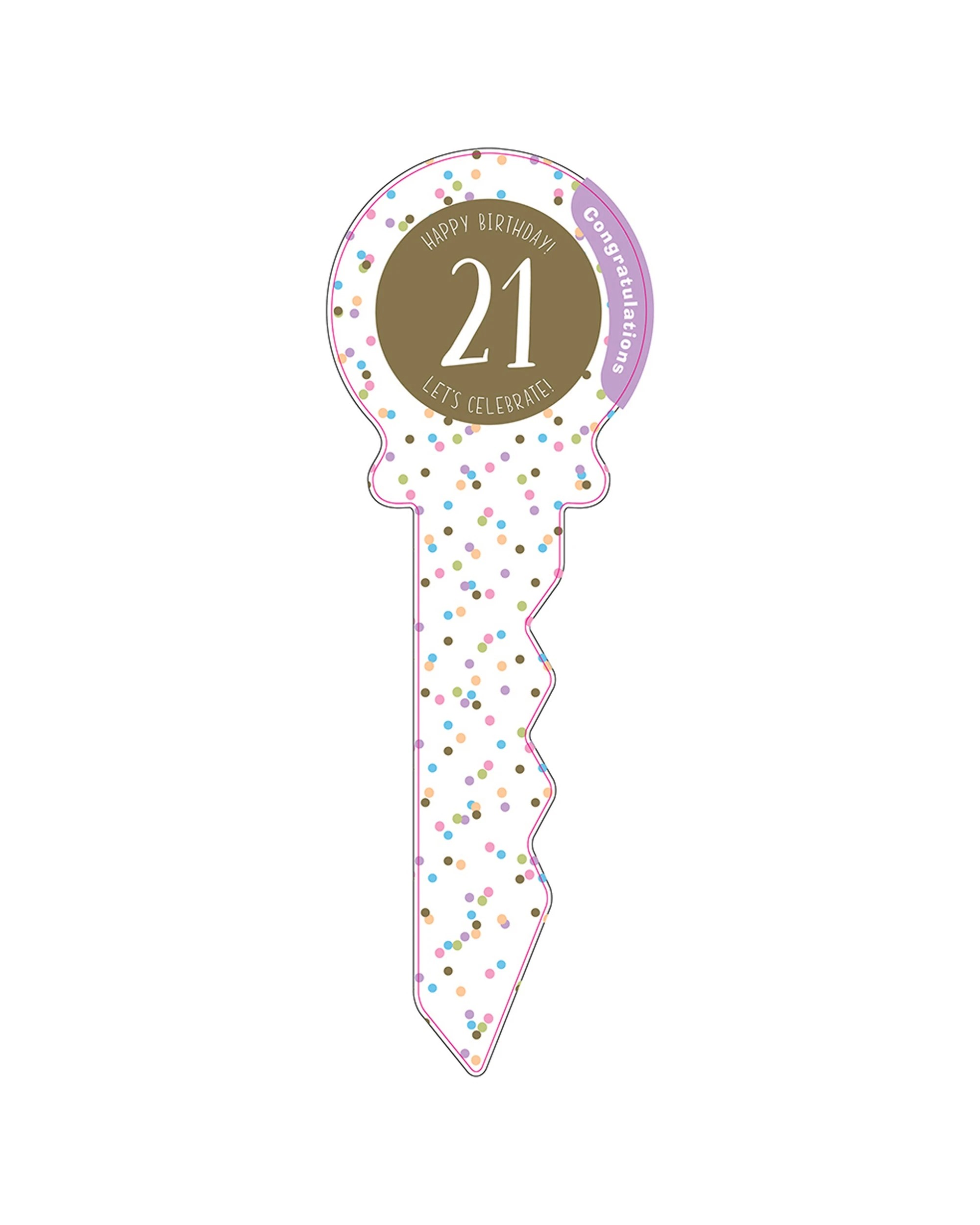 1 Small 21st Birthday Key Confetti Novelty Birthday Party Statue Decor Display
 - Multi, 1 of 3