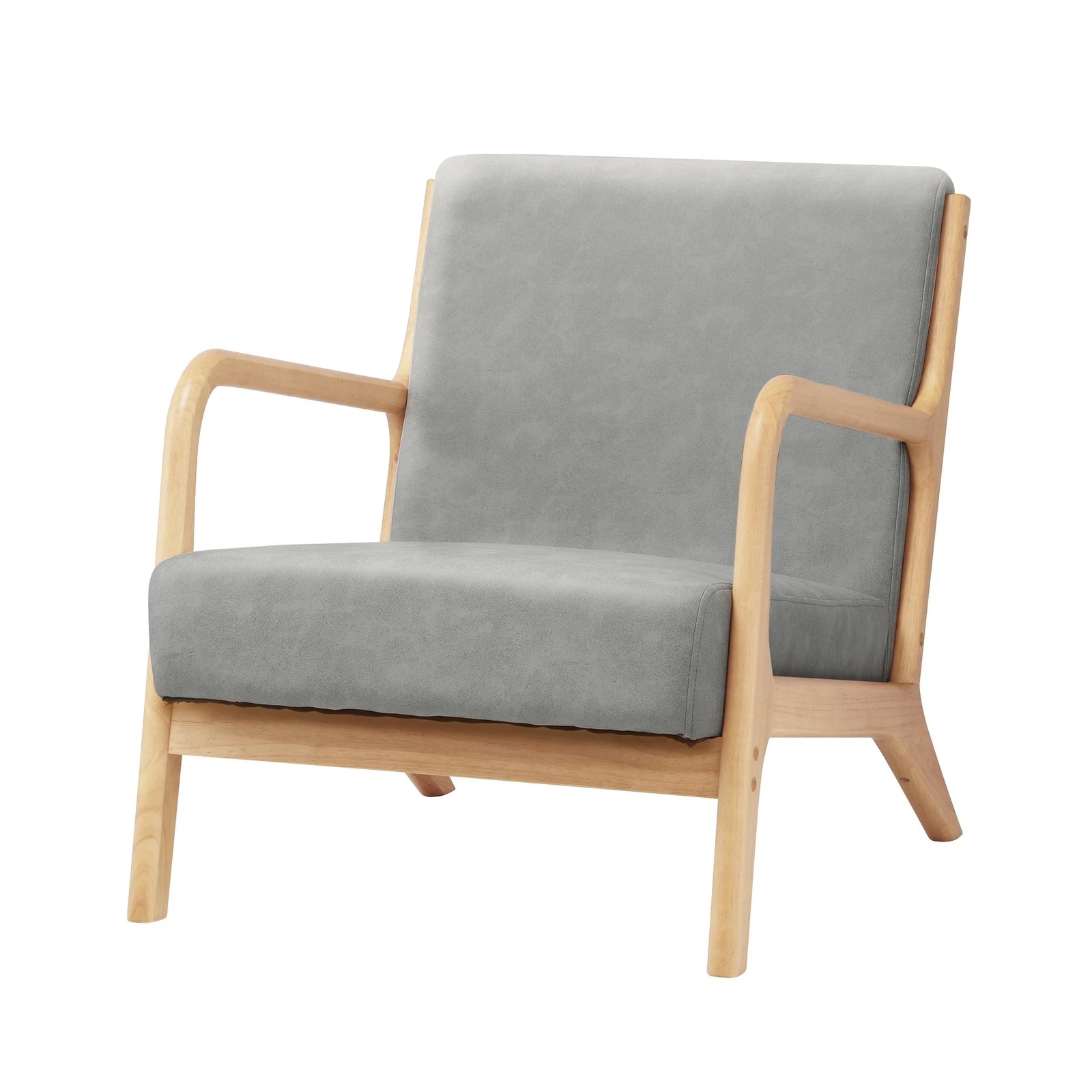 7 Oikiture Armchair Lounge Chair Accent Armchairs Couches Sofa Wood Light
 - Grey, 7 of 10