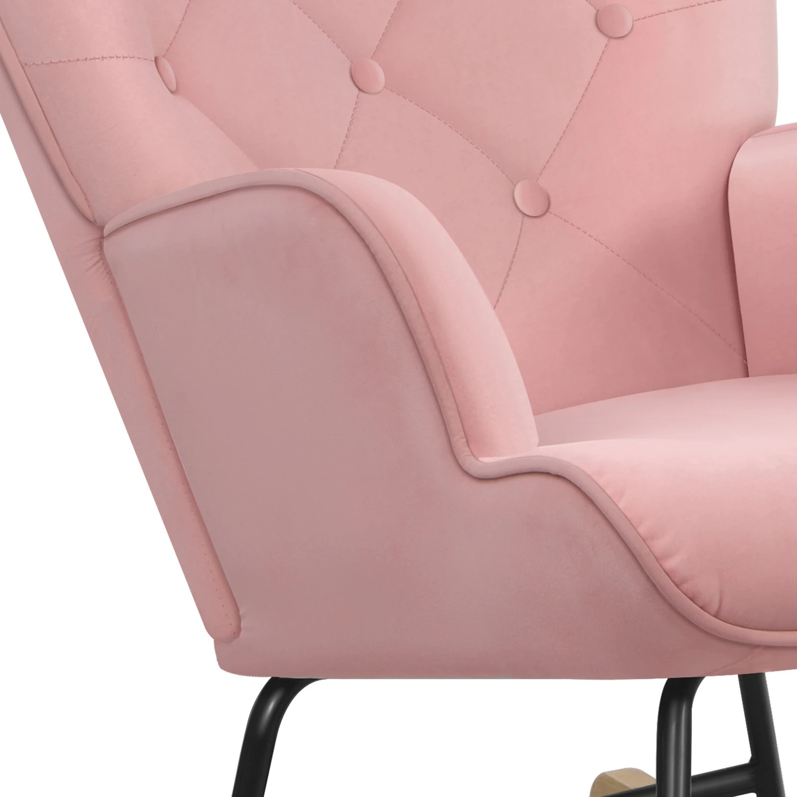 9 Alfordson Rocking Chair Armchair Accent Feeding Chair Lounge Tufted Sofa - Pink, 9 of 10