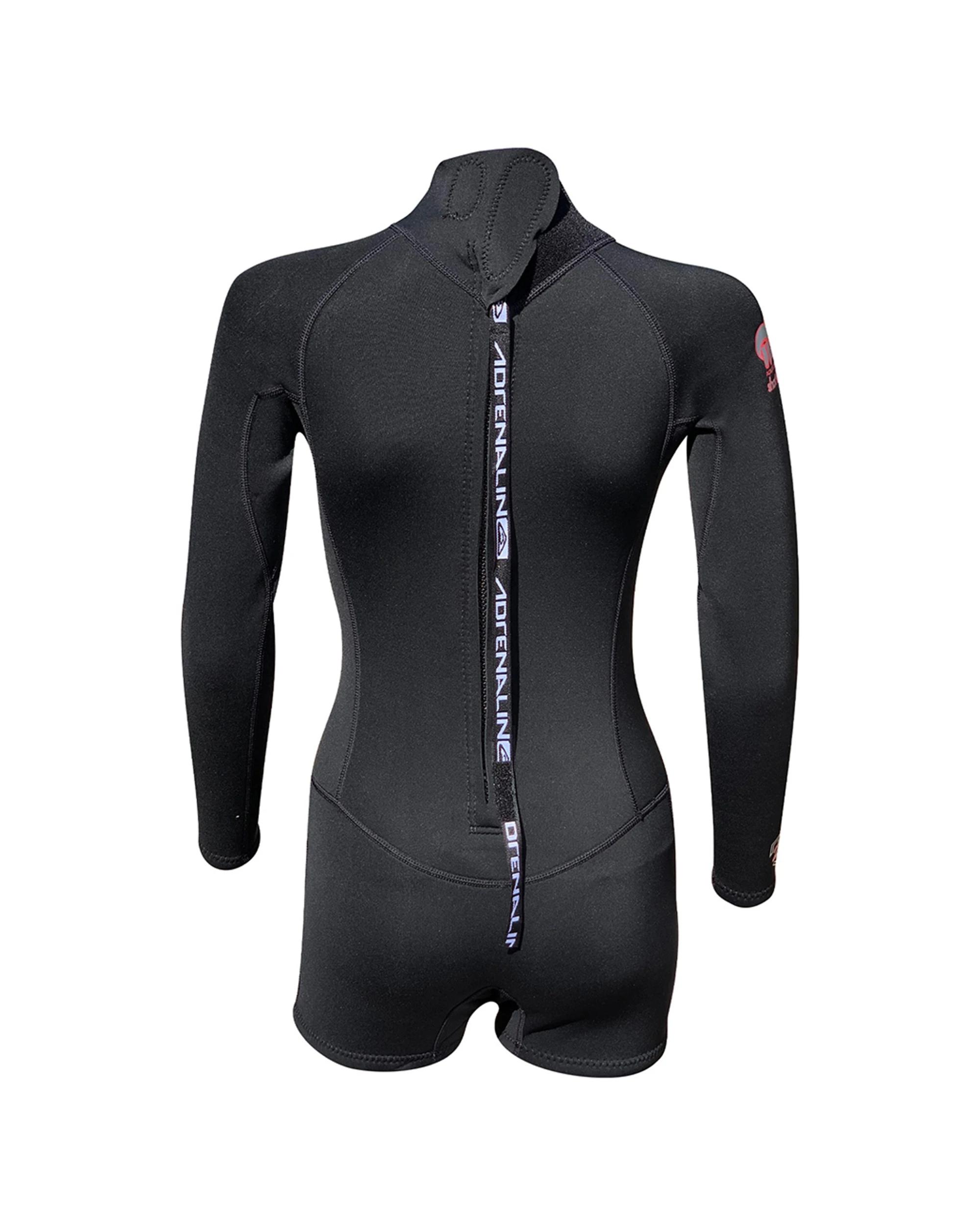 2 Adrenalin Wahine Ladies 2mm Long Sleeve Boy Leg Springsuit - 8 - Black BLACK, 2 of 4
