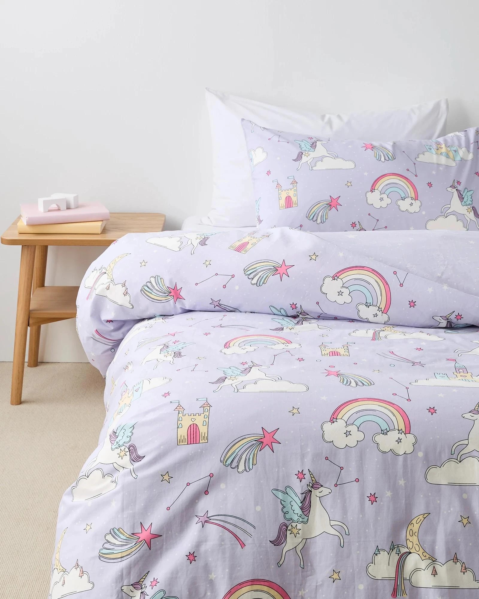 1 Target Molly Rainbow Australian Cotton Kids Quilt Cover Set - Double Bed - Purple, 1 of 6