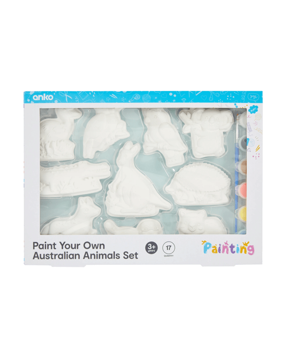 17 Piece Paint Your Own Australian Animals Set