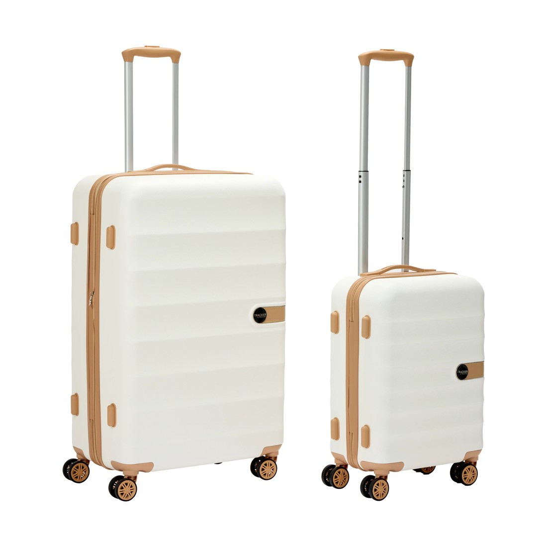 1 2 Piece Two Tone Hard Case Set - Cream, 1 of 8