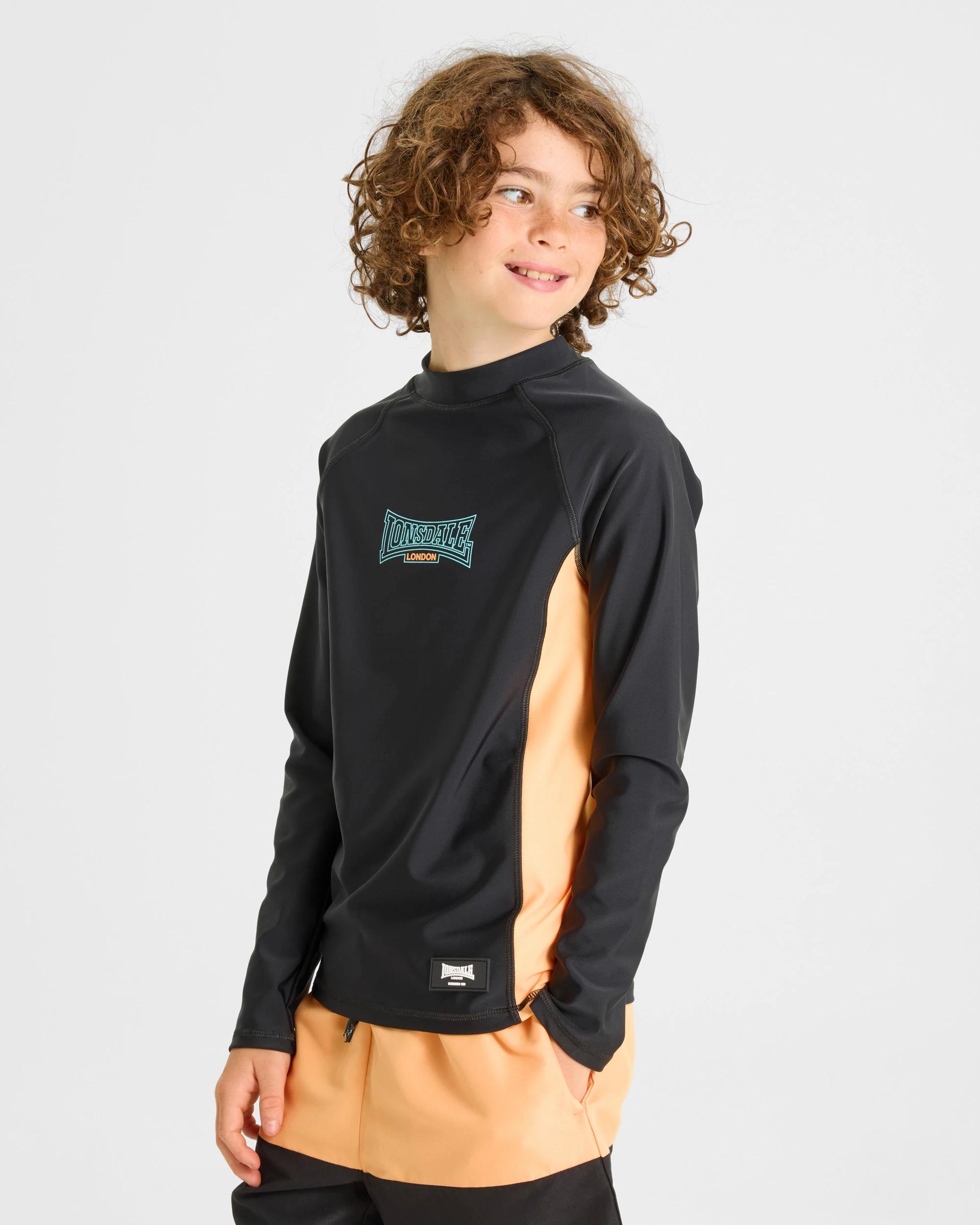 3 Lonsdale London Long Sleeve Swell Rash Top BLACK, 3 of 5