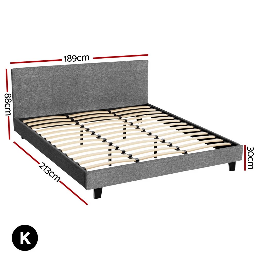 2 Artiss Bed Frame King Size  NEO - Grey, 2 of 7