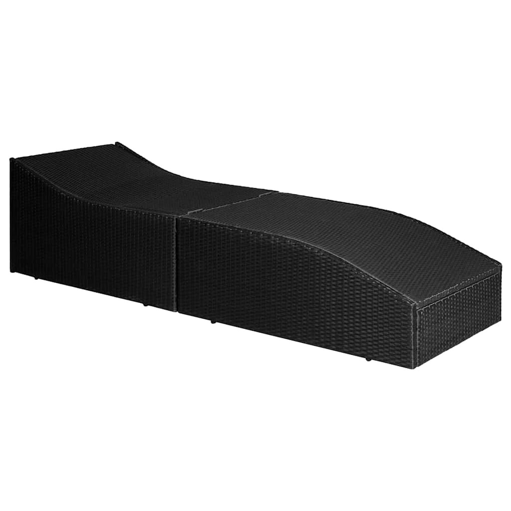 2 vidaXL sunlouger Foldable - Black, 2 of 7