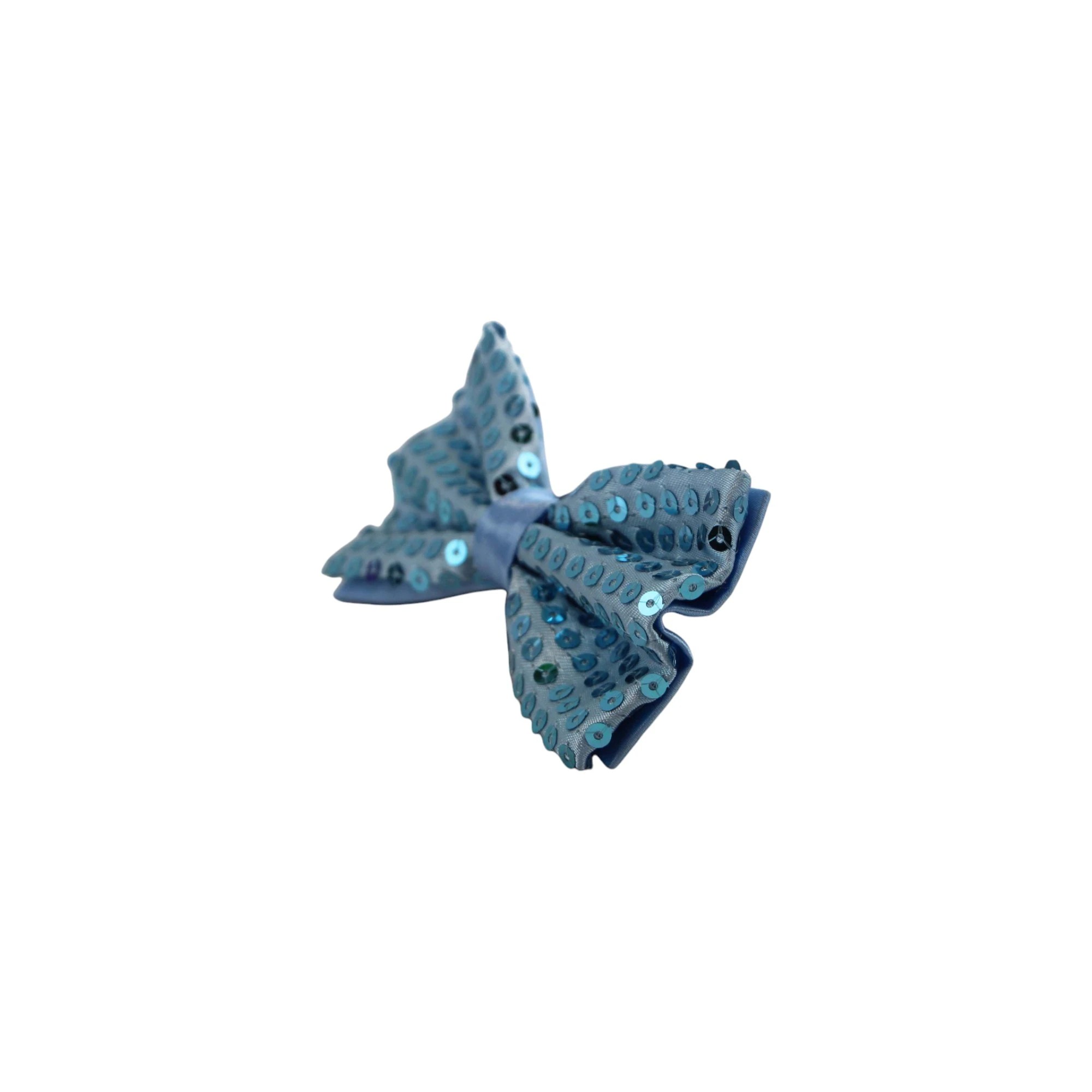 4 Zasel Mens Light Blue Sequin Patterned Bow Tie - Blue, 4 of 4