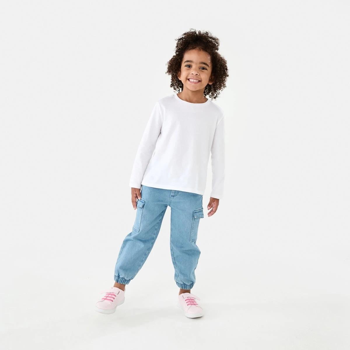 6 Knit Denim Jeans Light Wash, 6 of 9