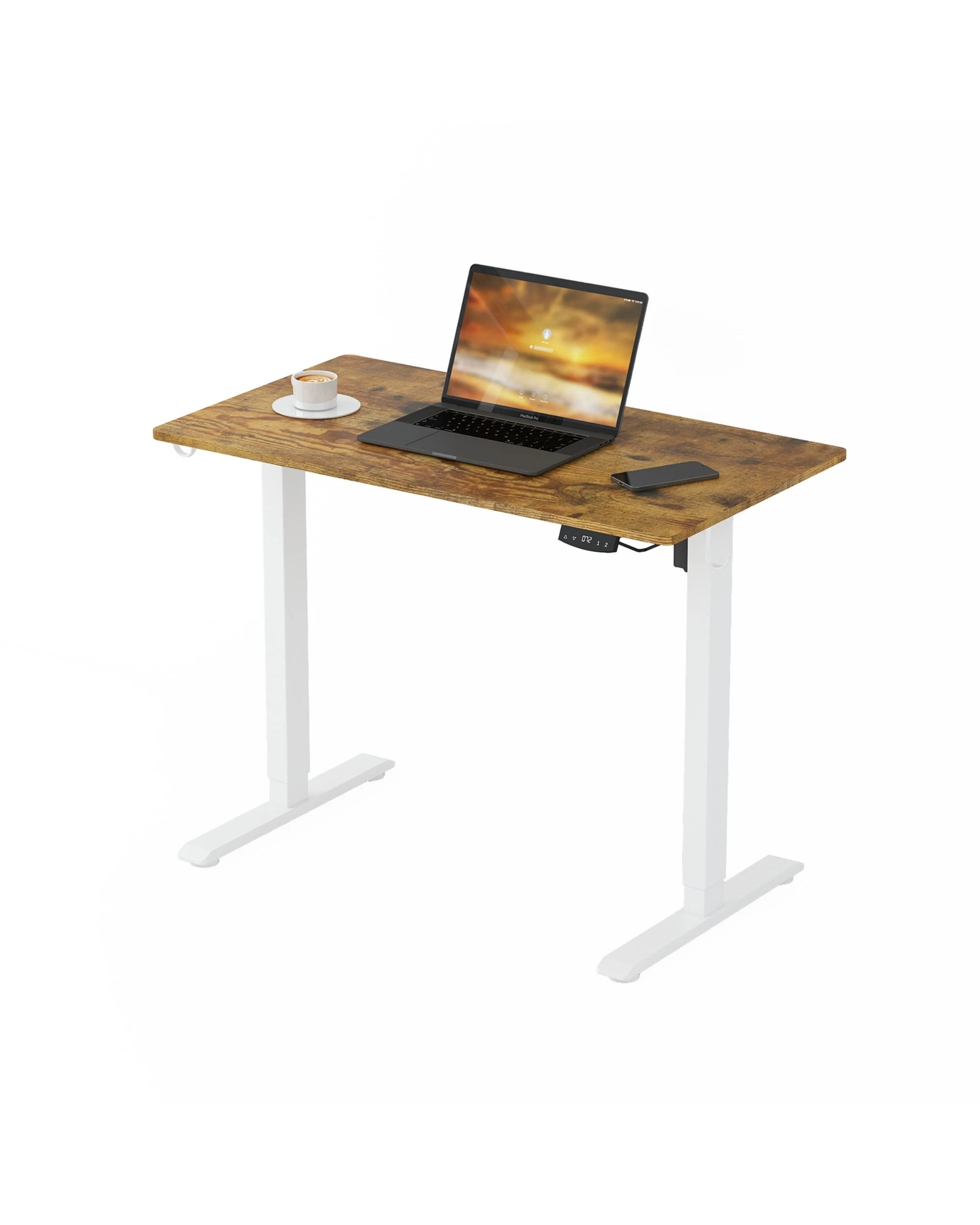 3 dvwin Electric Standing Desk Height Adjustable - Brown, 3 of 6