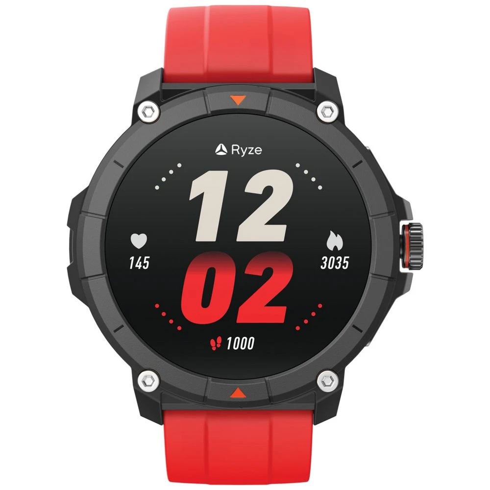 3 Ryze Trek GPS Smart Watch Black and Red, 3 of 4
