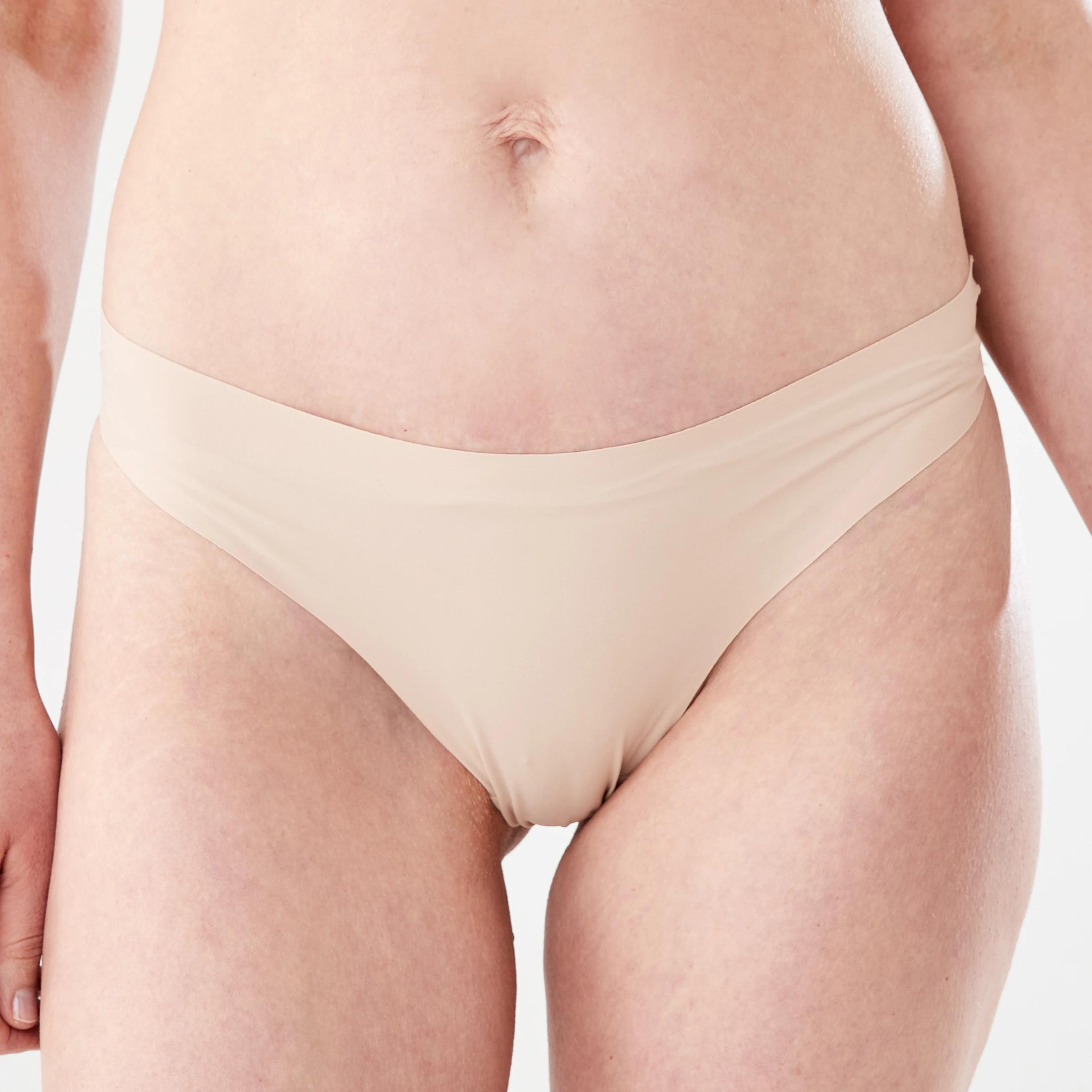 2 3 Pack No Show Cheeky Bikini Briefs Fawn Beige, 2 of 6