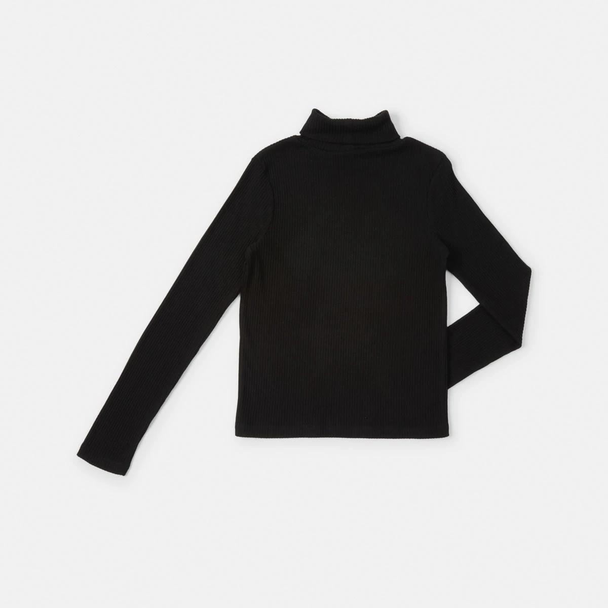 8 Long Sleeve Rib Skivvy Top Black, 8 of 8