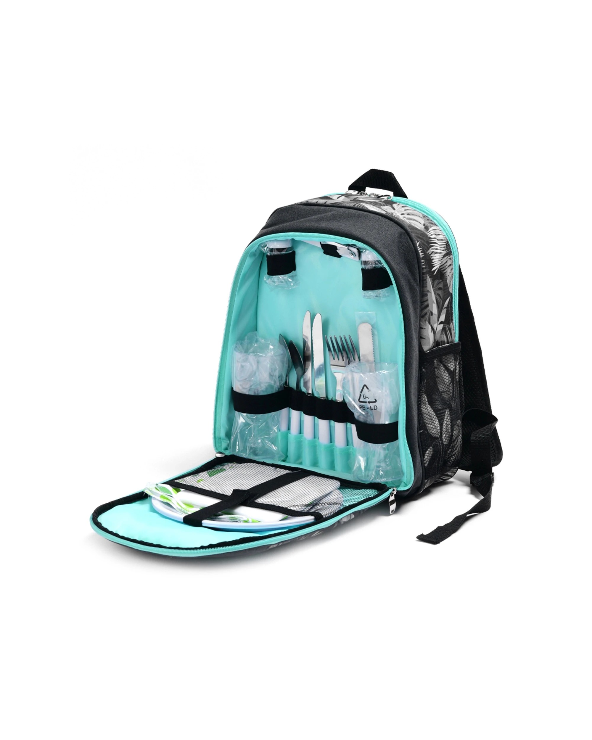 1 Trailmaster 2 Person Insulated Picnic Backpack WithCutlery - Blue, 1 of 6