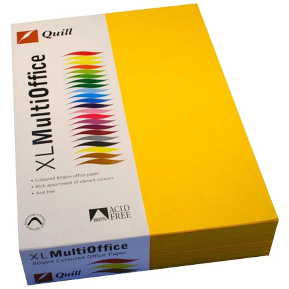 1 Quill Coloured Paper 80gsm A4 Sunshine 500 Sheet Ream, 1 of 1