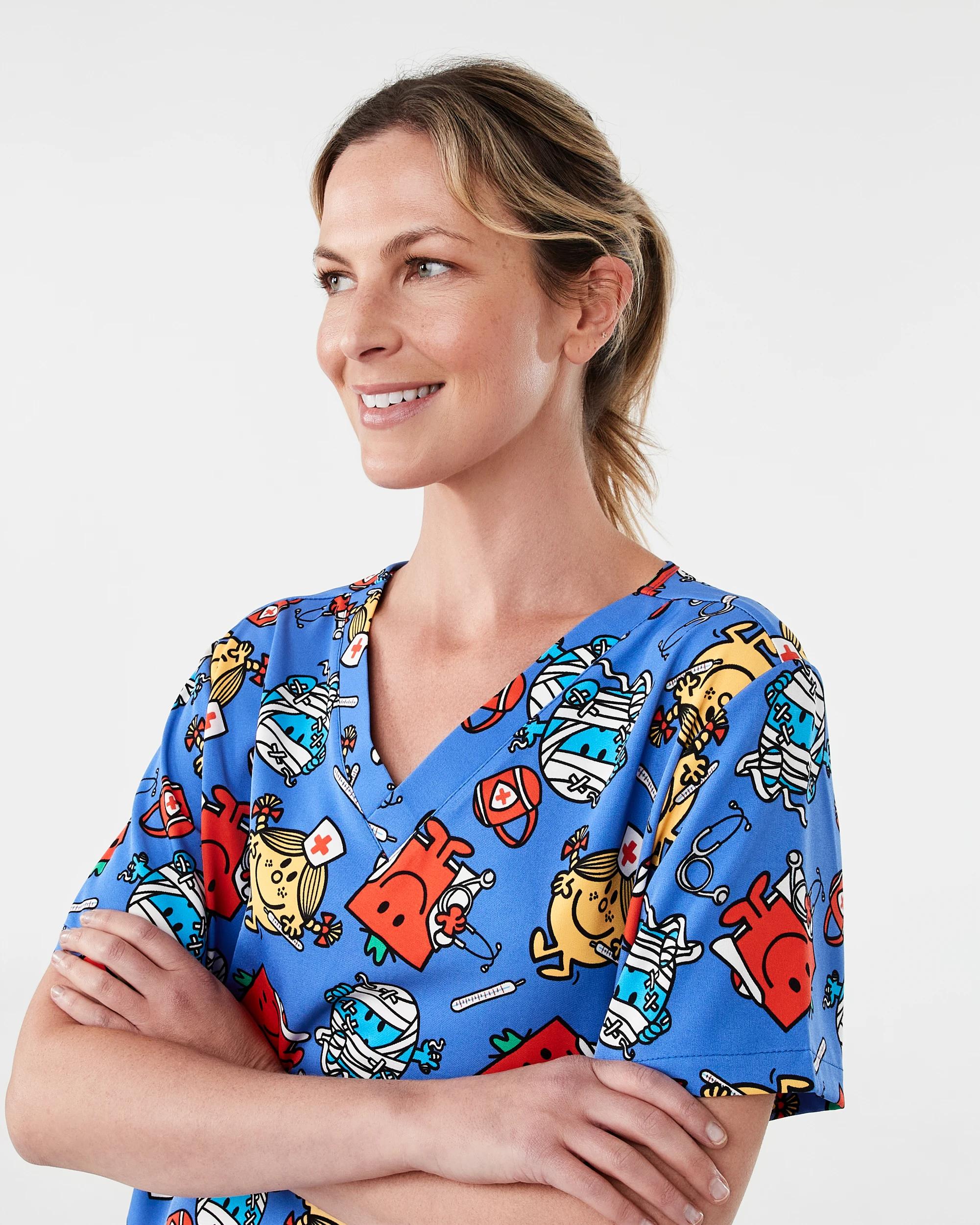 4 Workwear Mr Men License Unisex Scrub Top Mr Men, 4 of 7