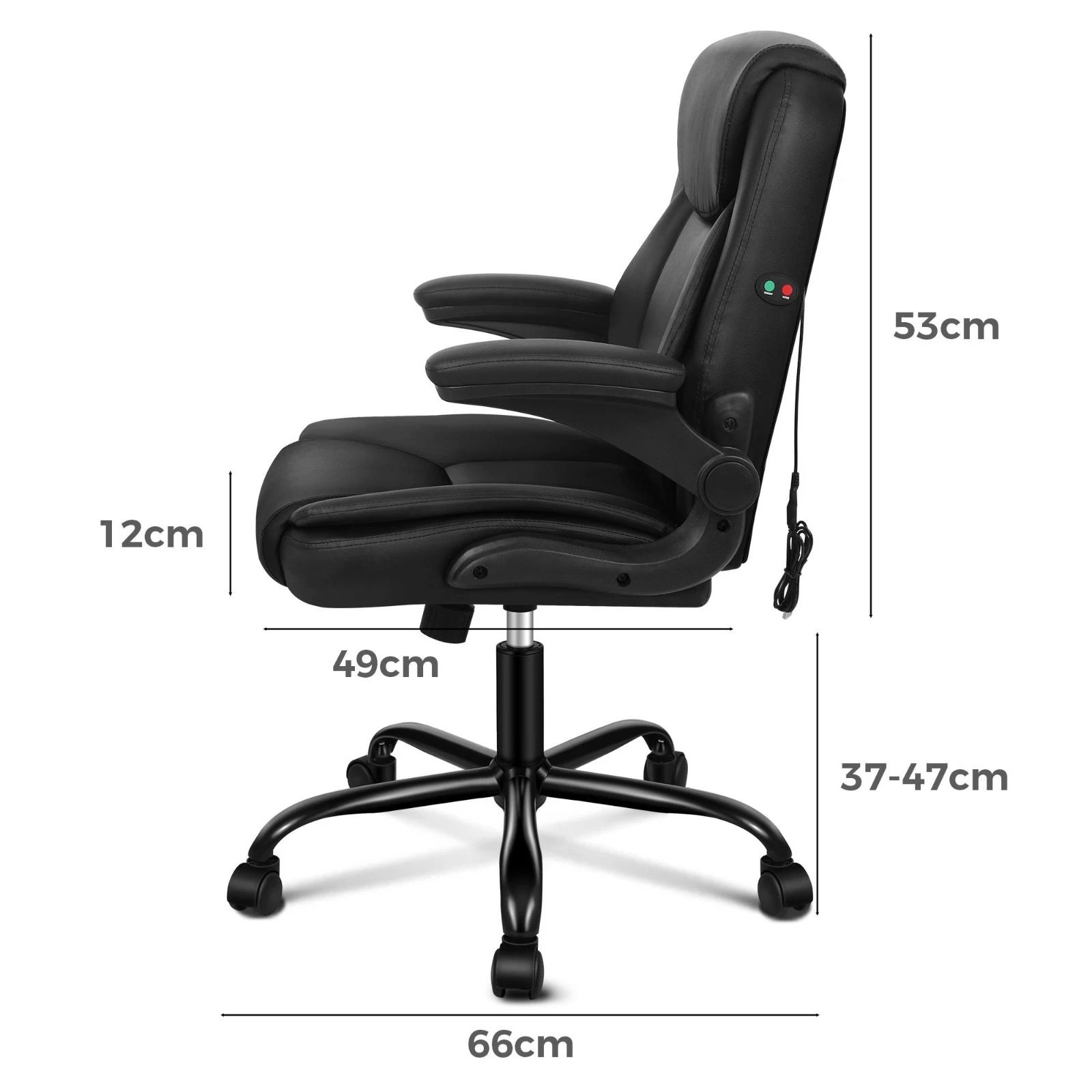 5 Alfordson Massage Office Chair Executive Computer Gaming Seat PU Leather - Black, 5 of 10