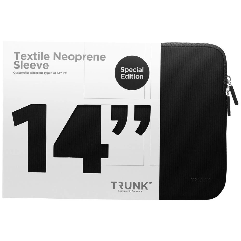 1 Trunk 14" Ribbed Velvet Laptop Sleeve Black, 1 of 3