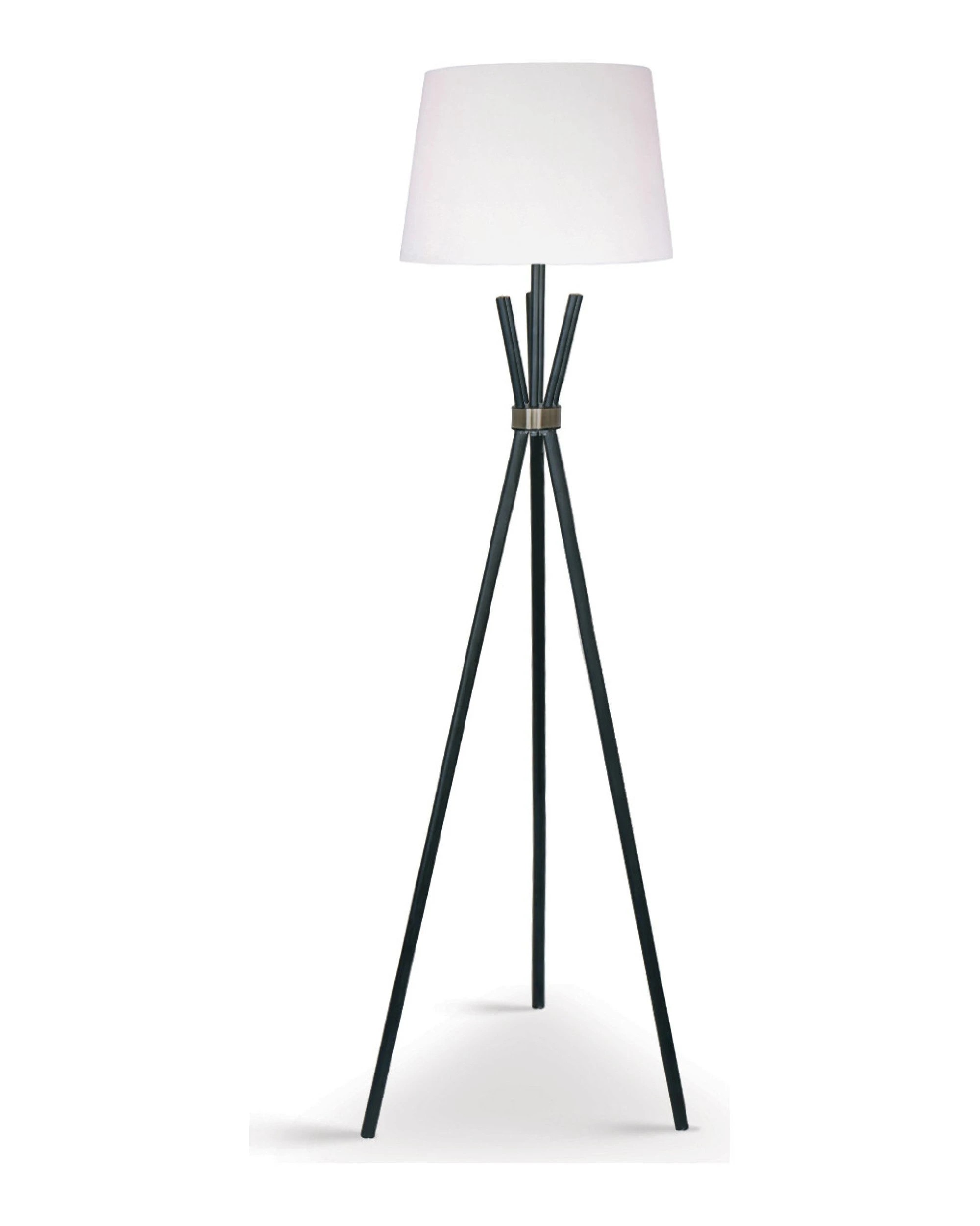 1 Sarantino Tripod Floor Lamp In Metal And Antique Brass, 1 of 7