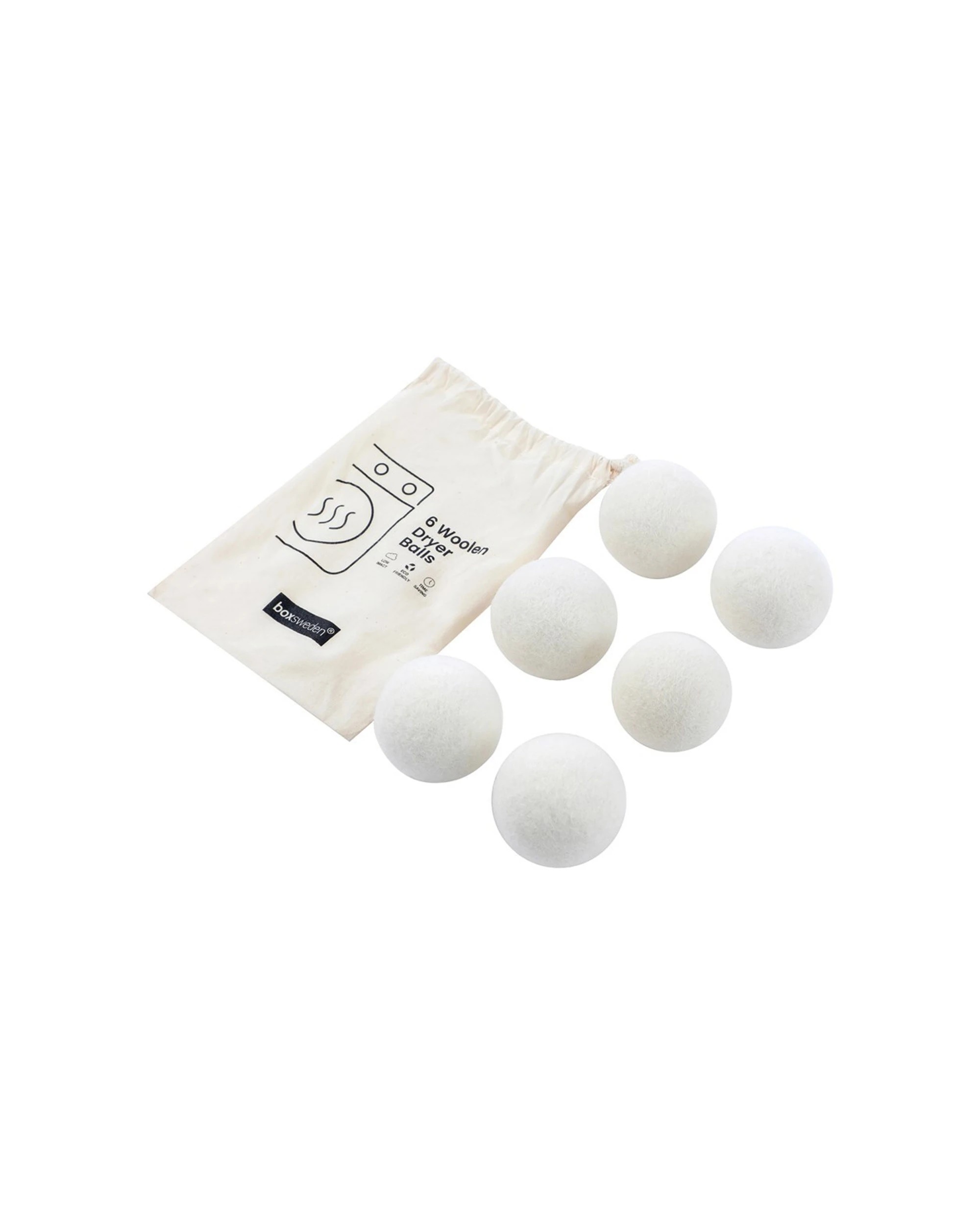 5 Boxsweden 3x 6PK Wool Dryer Ball With Storage Bag - White, 5 of 7