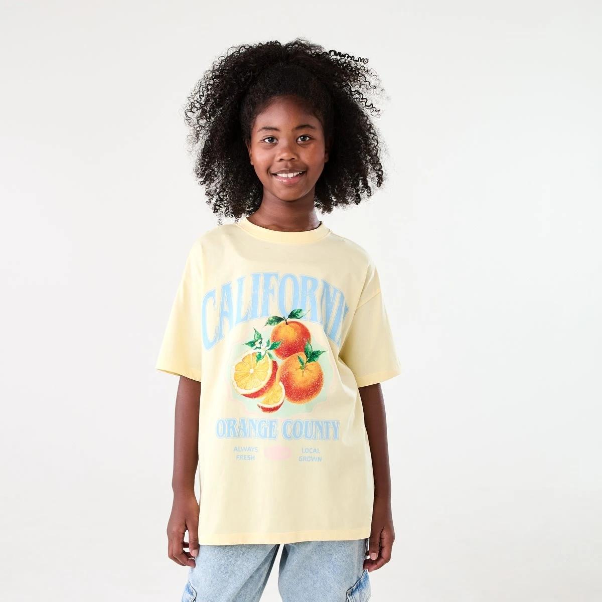 1 Oversized T-shirt CALIFORNIA ORANGE SORBET, 1 of 6