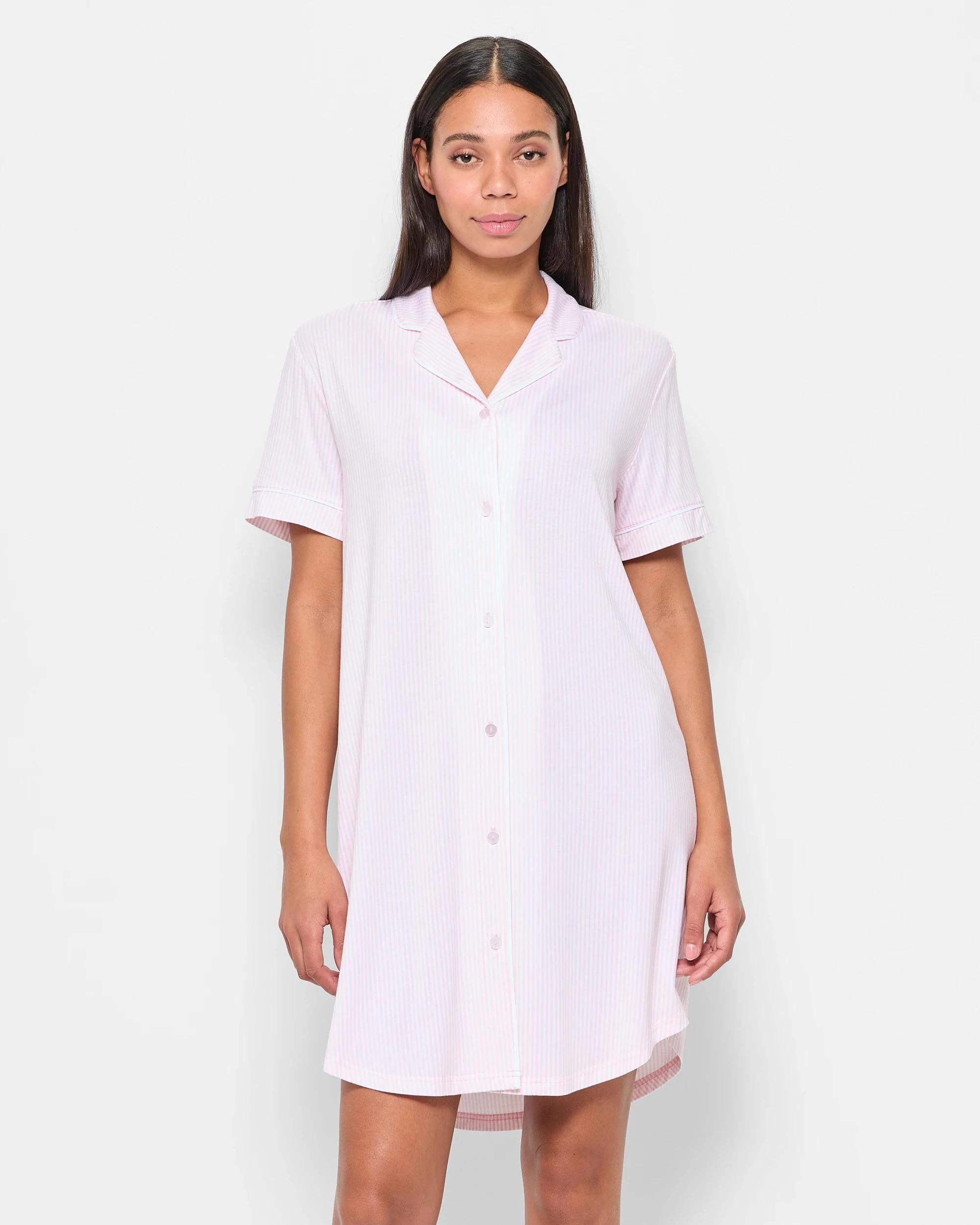 2 Target Soft Comfort Bamboo Sleep Nightie PINK STRIPE, 2 of 5