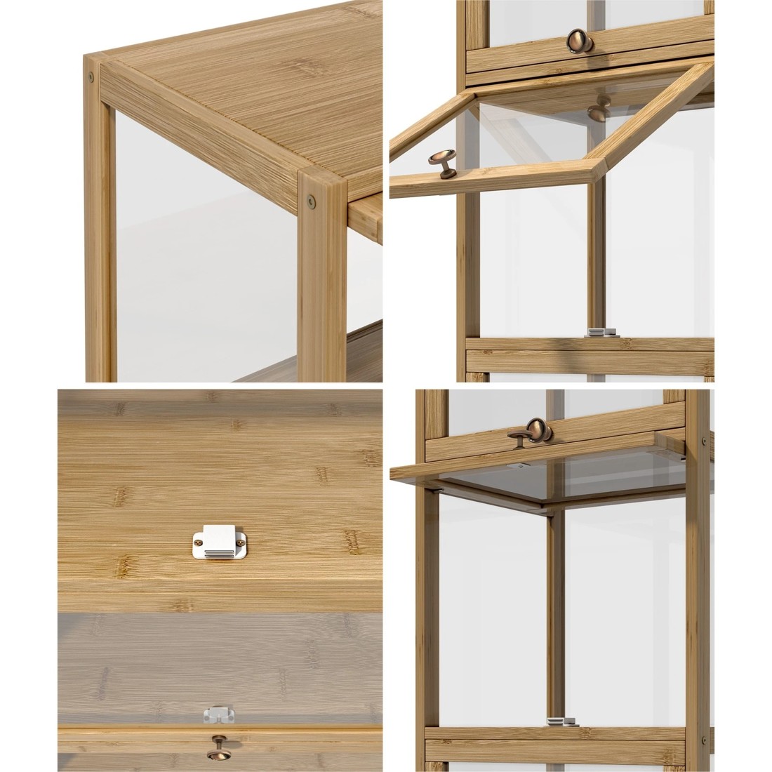 4 Oikiture Display Cabinet Slim Storage 5-tier Shelves Clear Bookcase Rack
 - Natural, 4 of 9