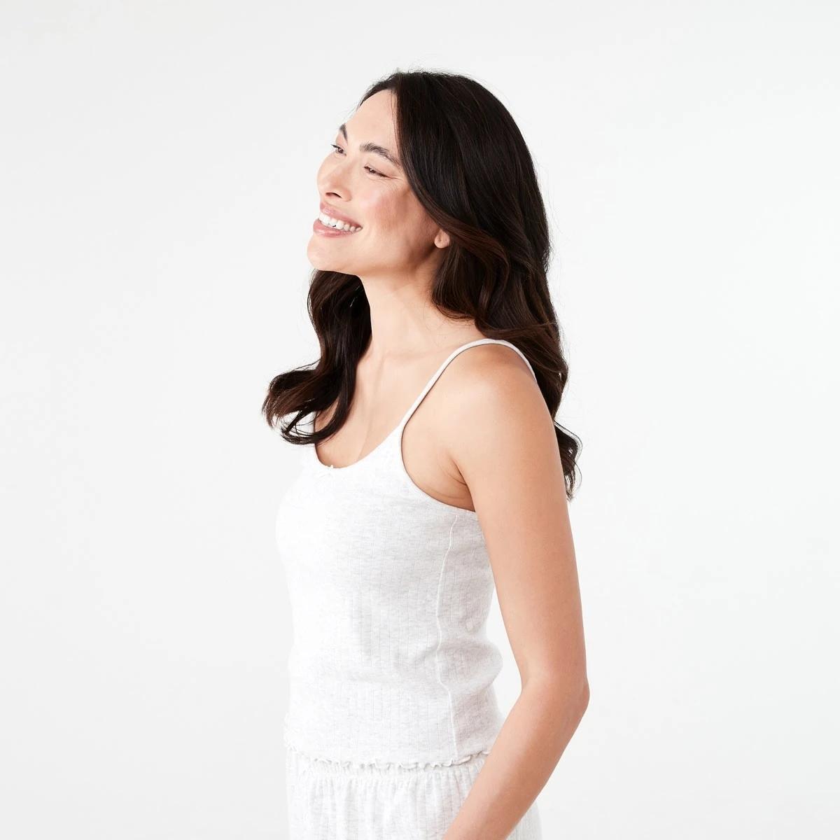 2 Rib Sleep Cami WHITE MARLE, 2 of 7